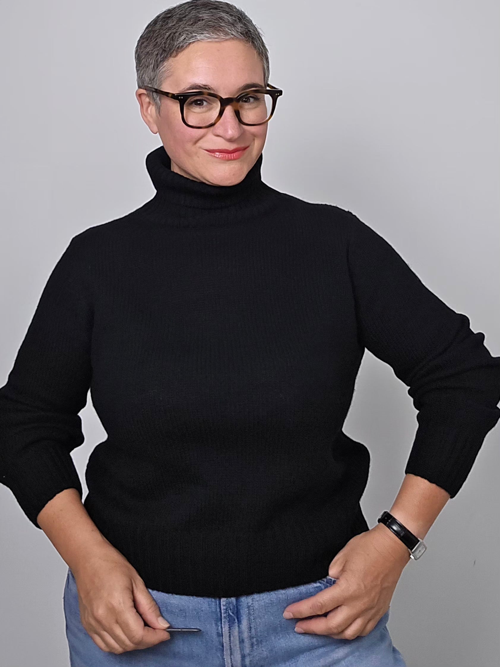 Be You - Maglia cashmere turtle neck black
