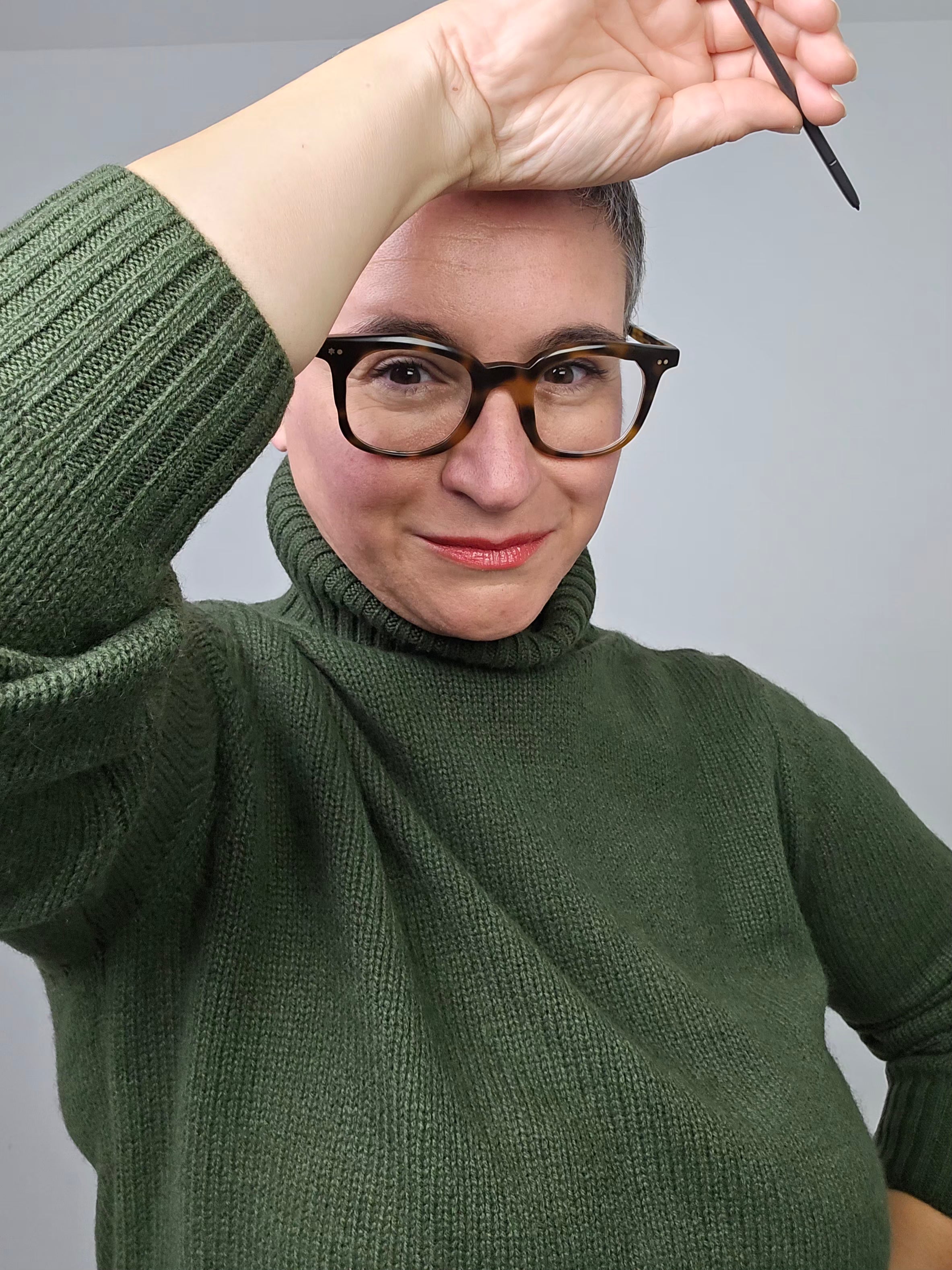 Be You - Maglia cashmere turtle neck loden green