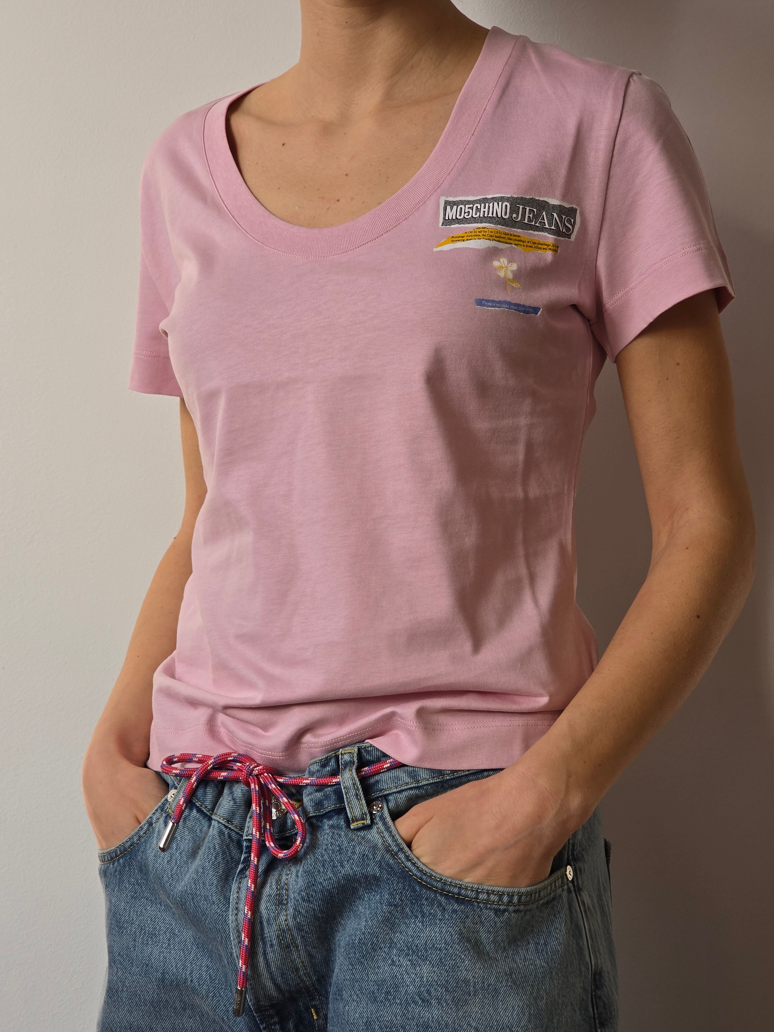 Moschino Jeans - T-shirt fantasia rosa