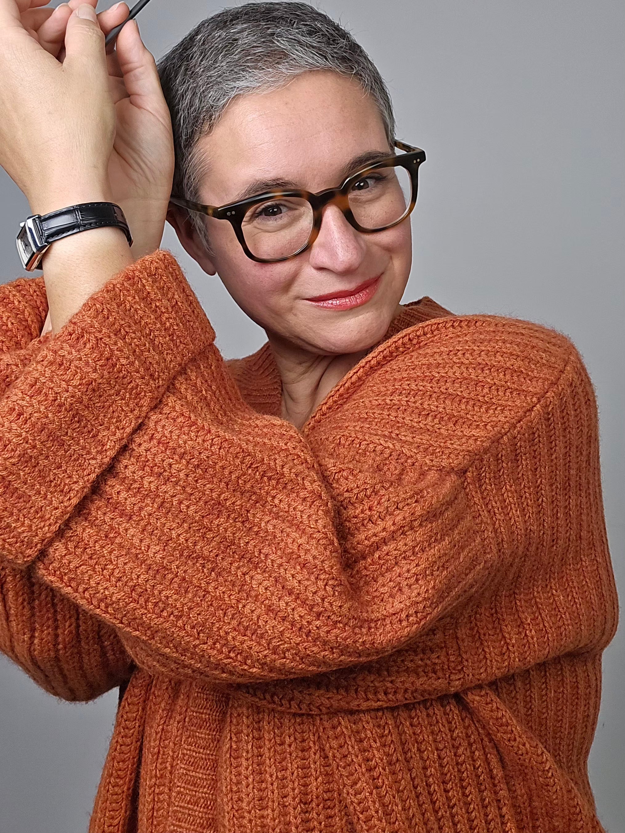 Be You - Cardigan in cashmere arancione