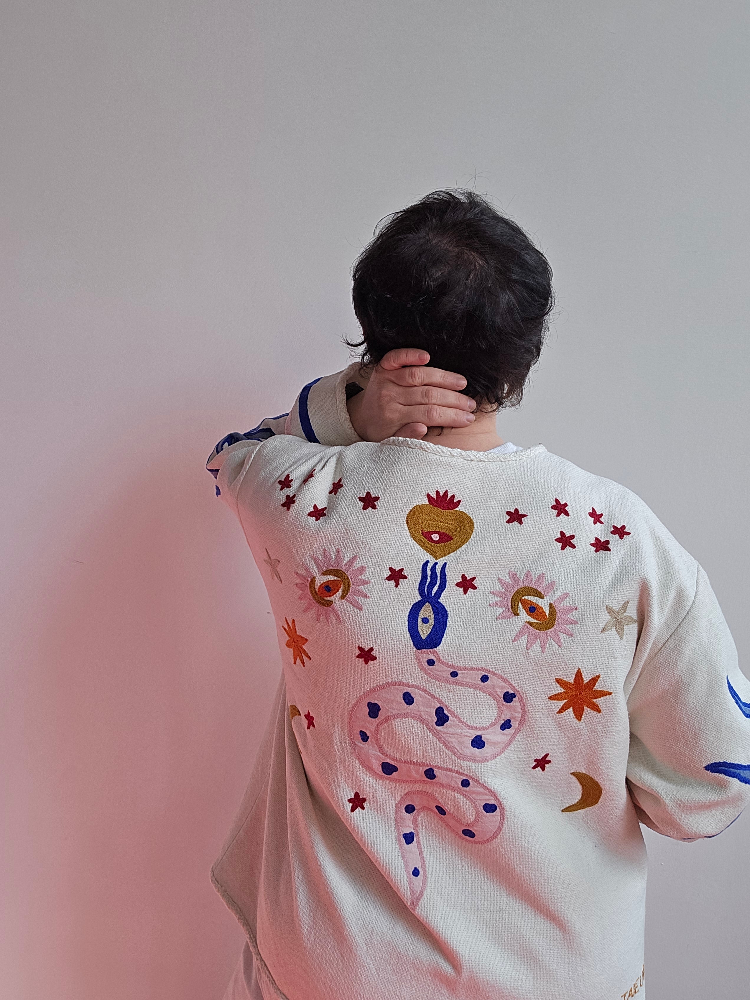 Taieur - Giacca ricamata bianca