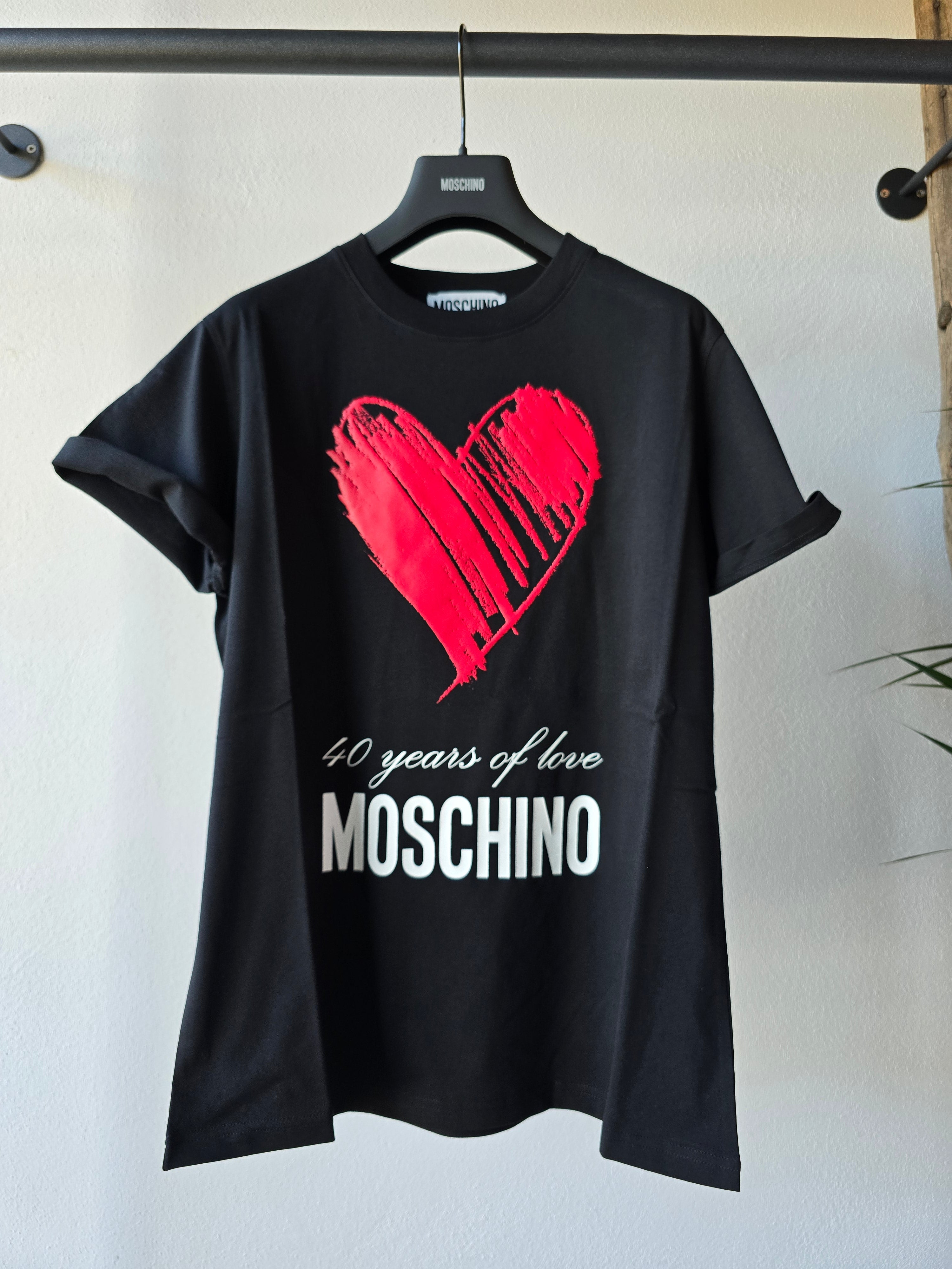 Moschino T-shirt – Cotone cuore grande nero