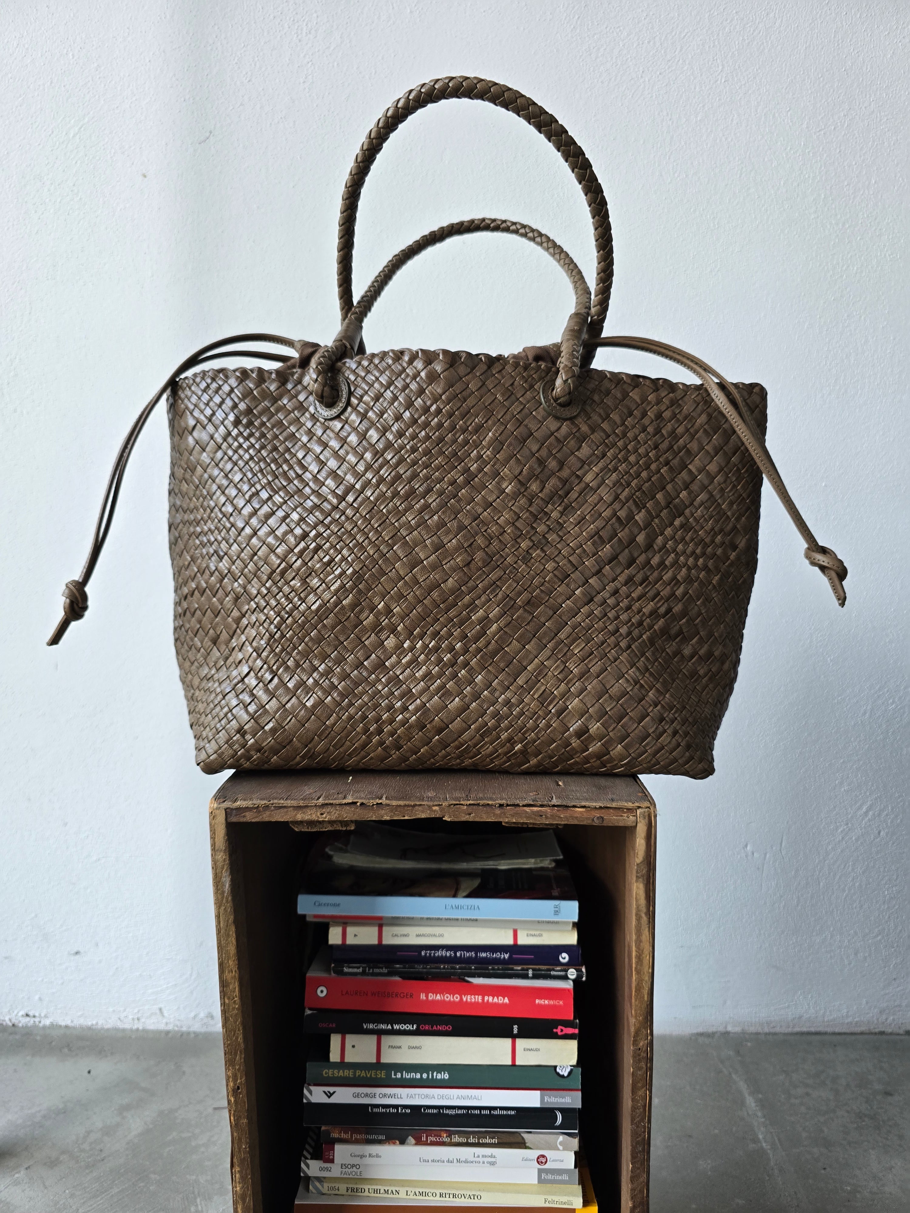 Ibeliv - Borsa in pelle " Bazika" kaki