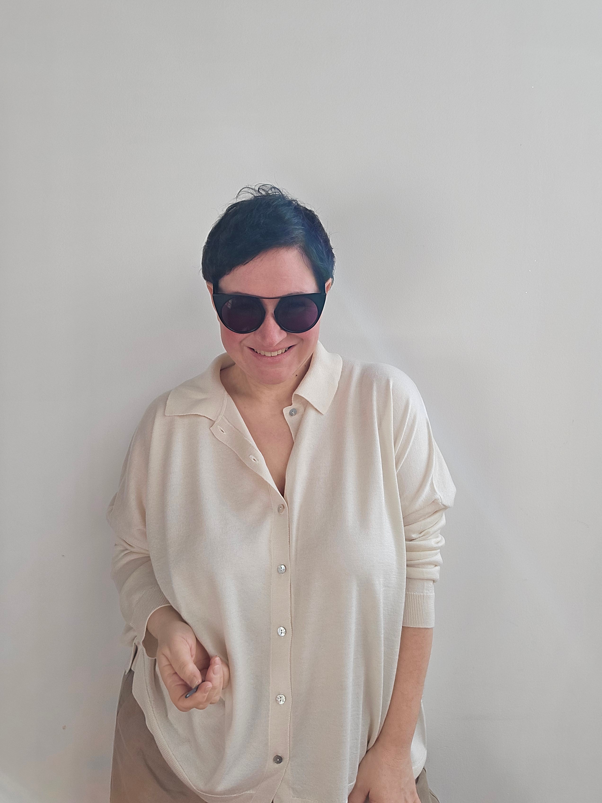 Be You - Cardigan polo  avorio
