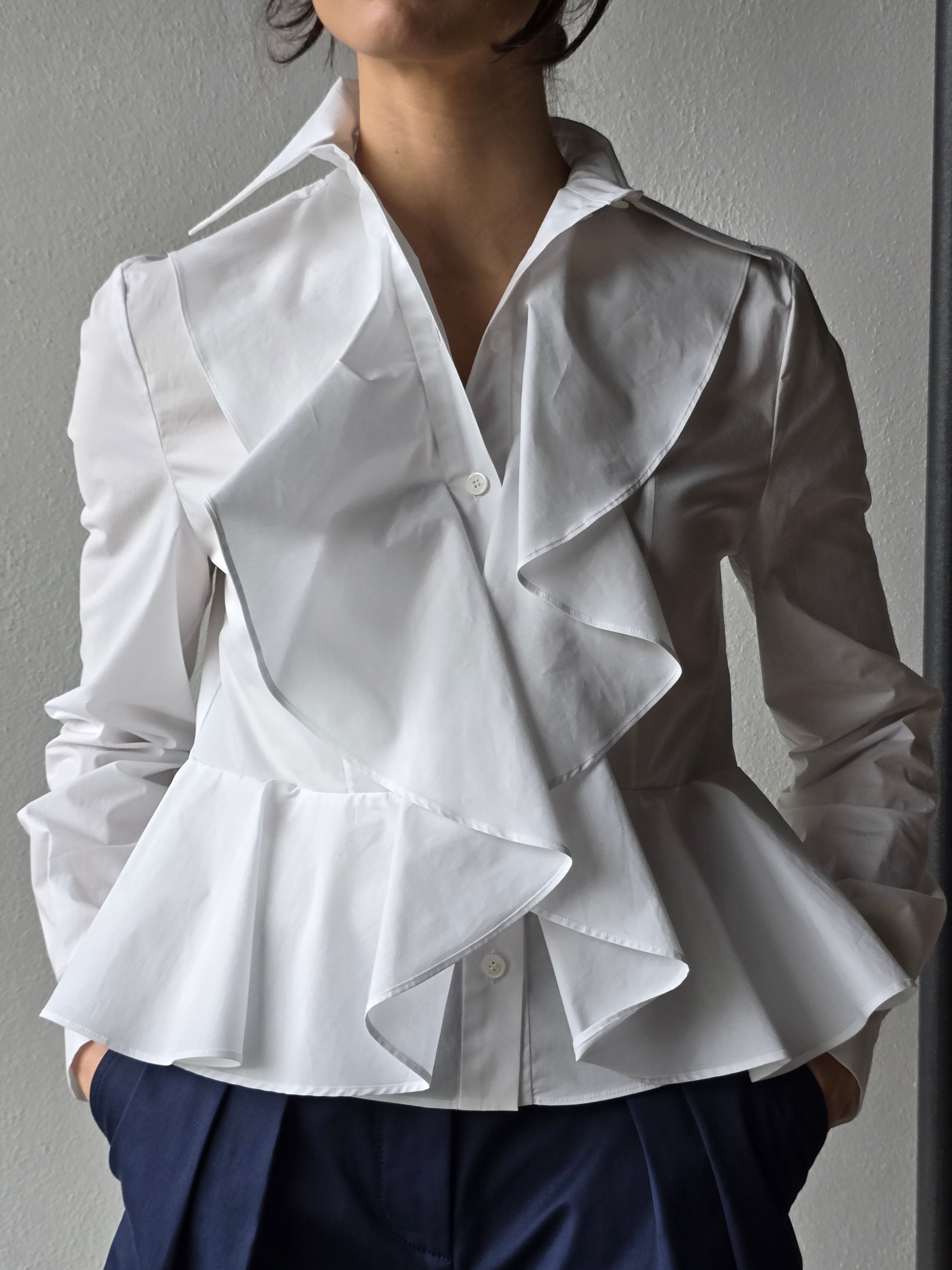 Alberta Ferretti - Camicia in popeline stretch