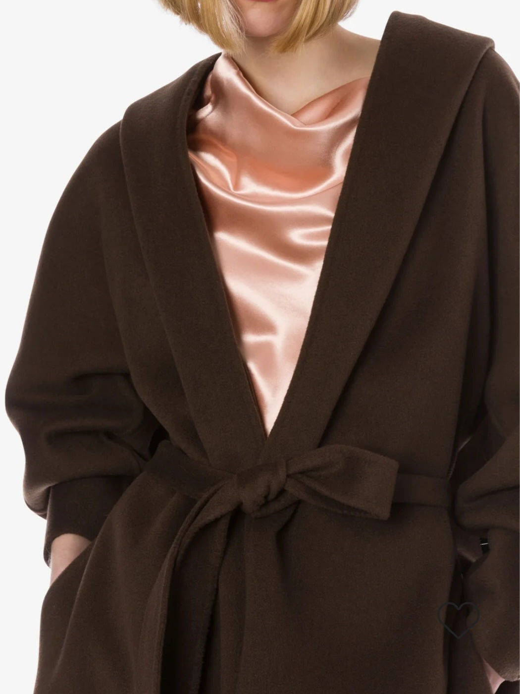 Alberta Ferretti - Cappotto lungo in panno double, marrone