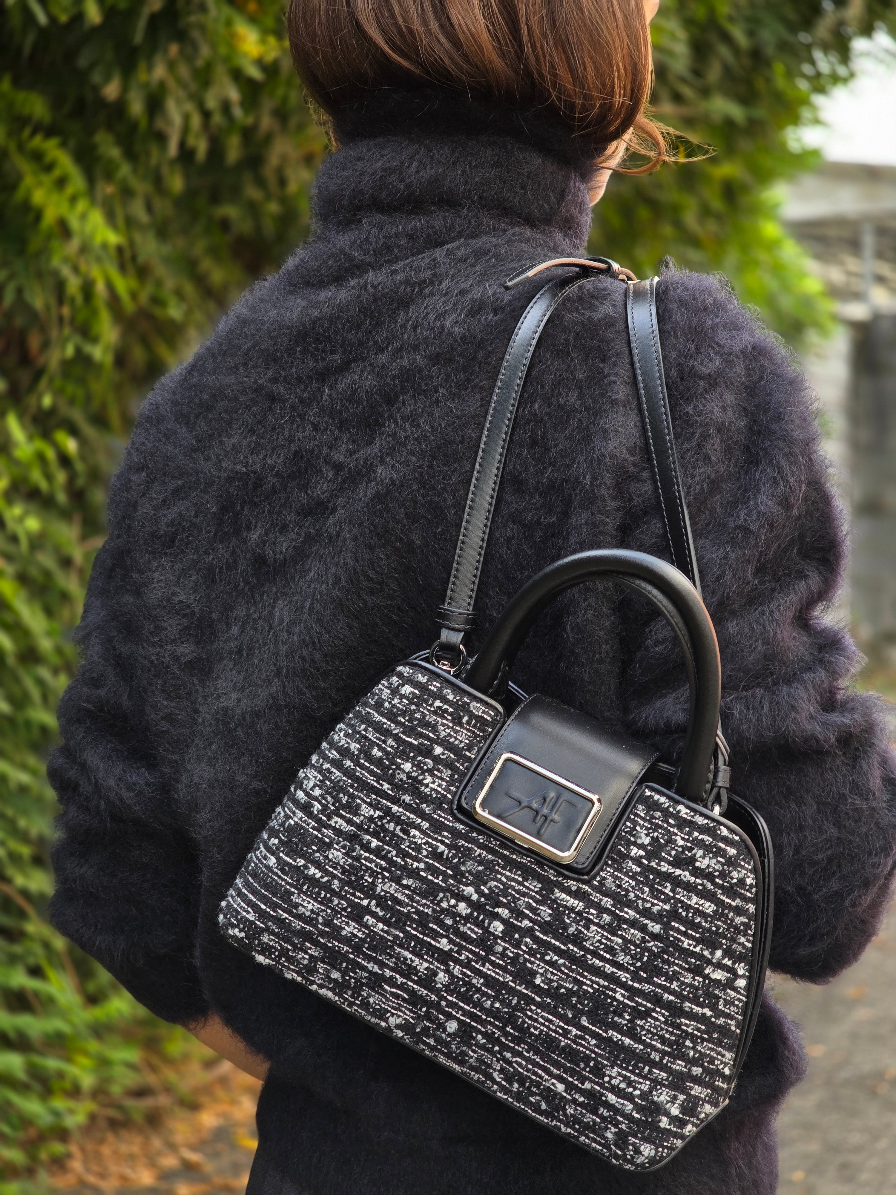 Alberta Ferretti - Borsa con manici tweed