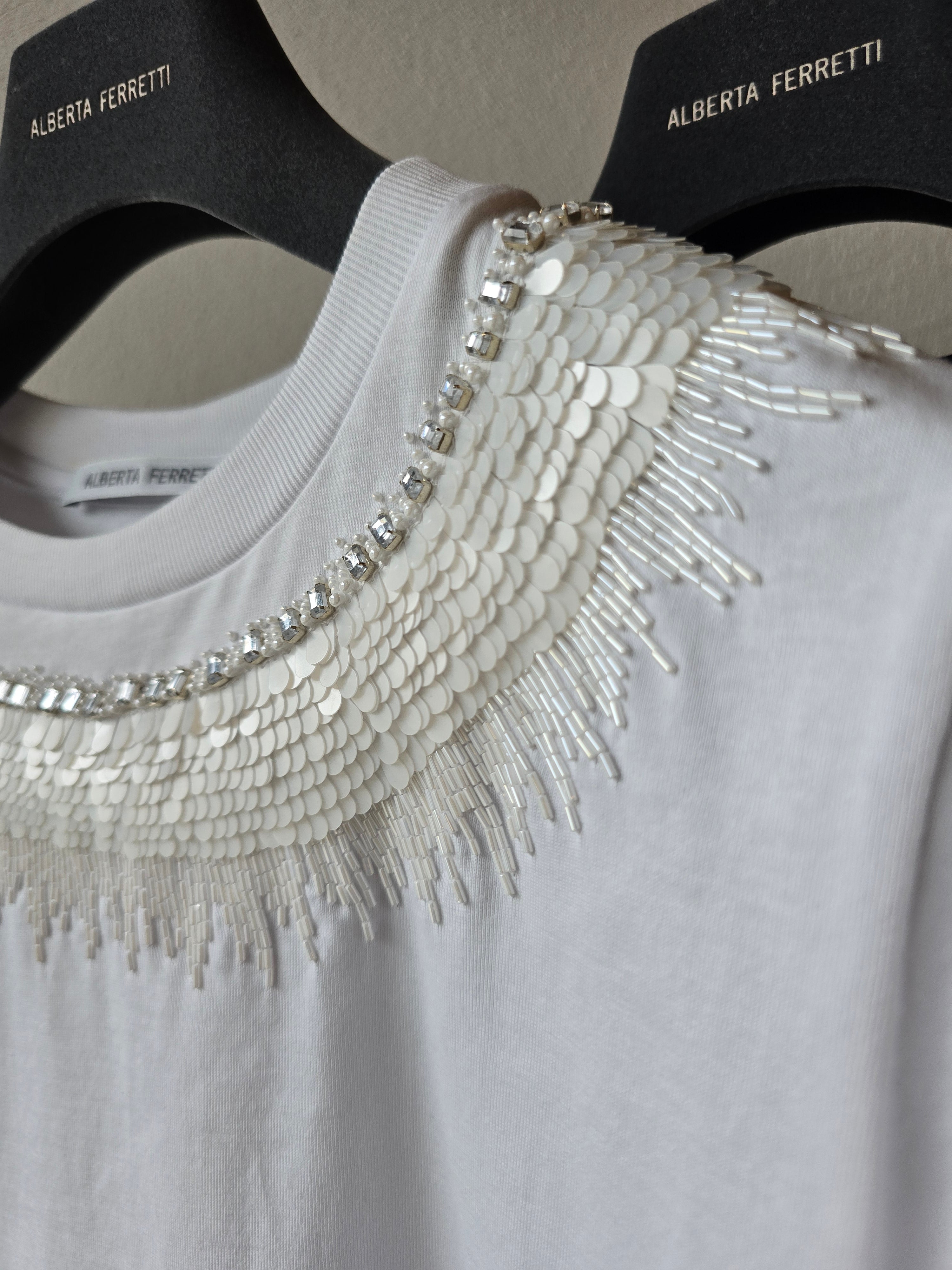 Alberta Ferretti - T-shirt con ricamo paillettes