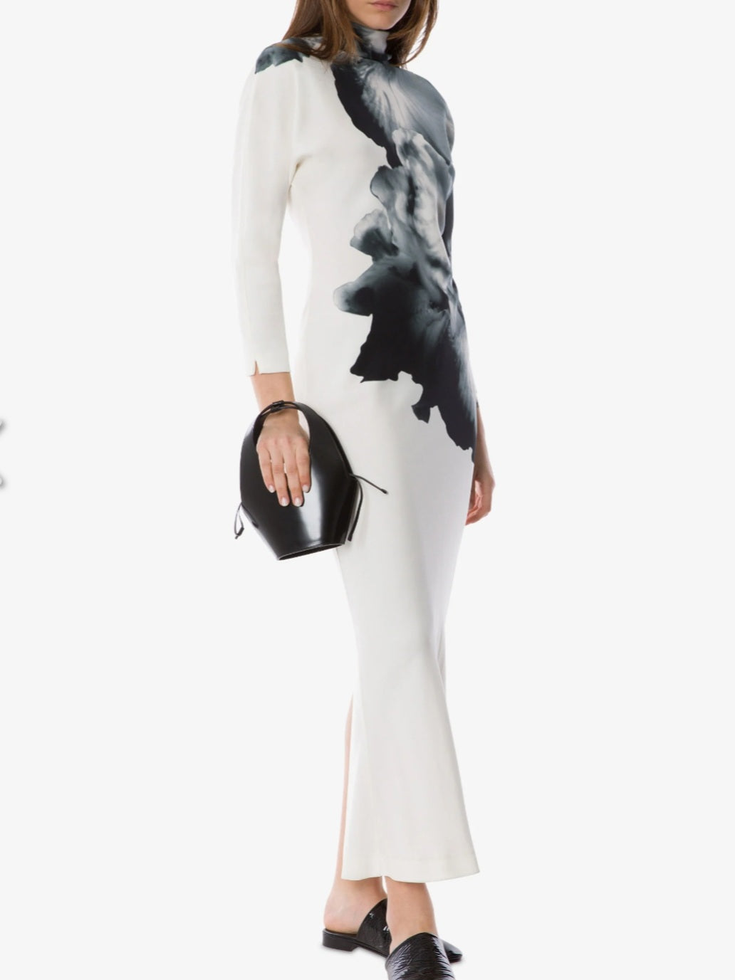 Alberta Ferretti - Abito bianco stampa orchidea