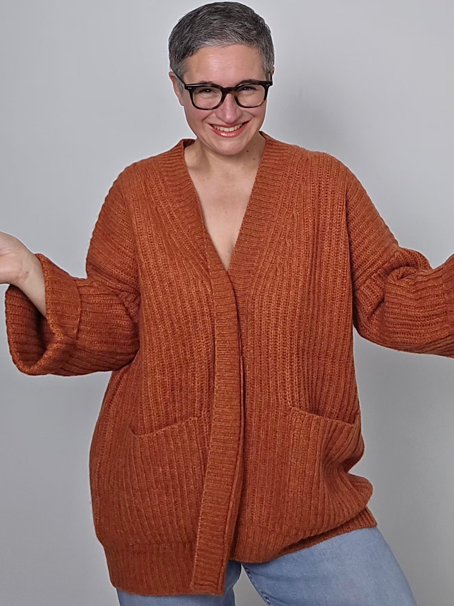 Be You - Cardigan in cashmere arancione
