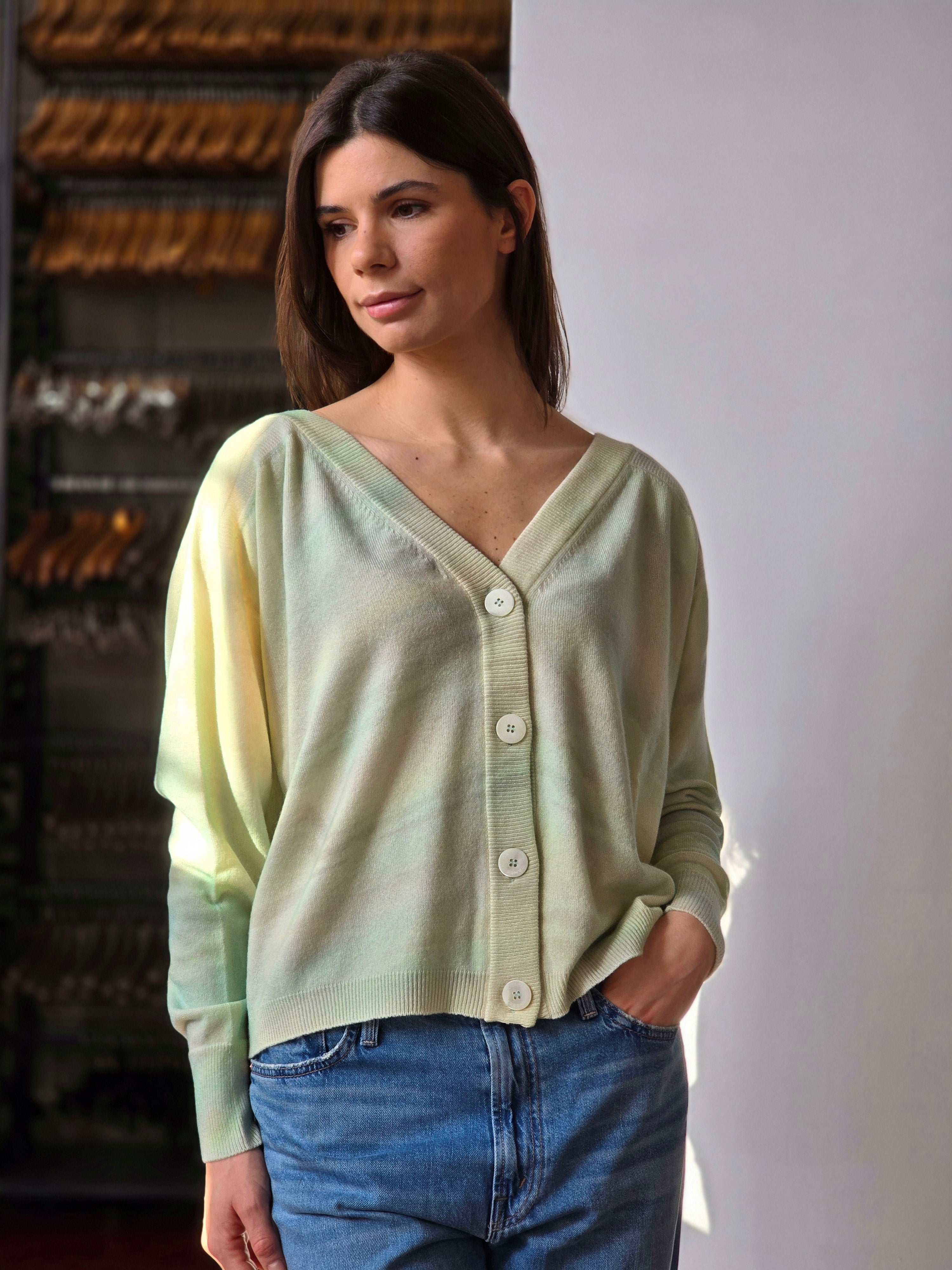 Canessa - Cardigan in cashmere sfumato