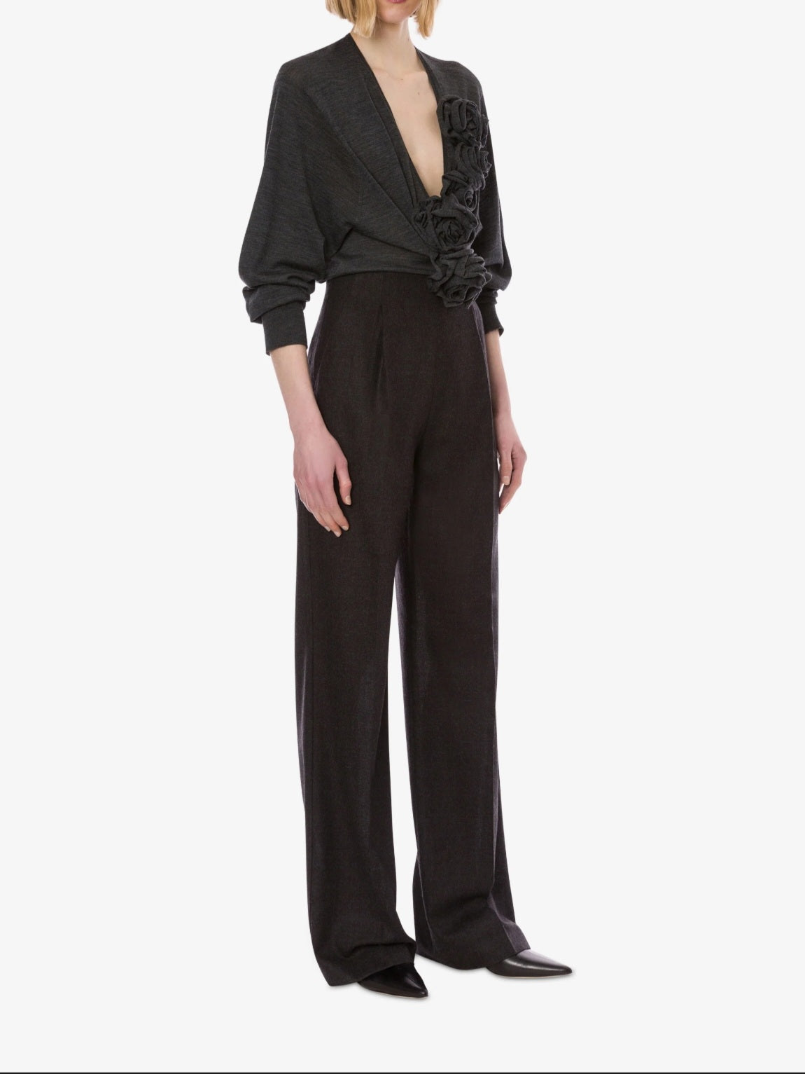 Alberta Ferretti - Pantalone in lana leggera, grigio antracite
