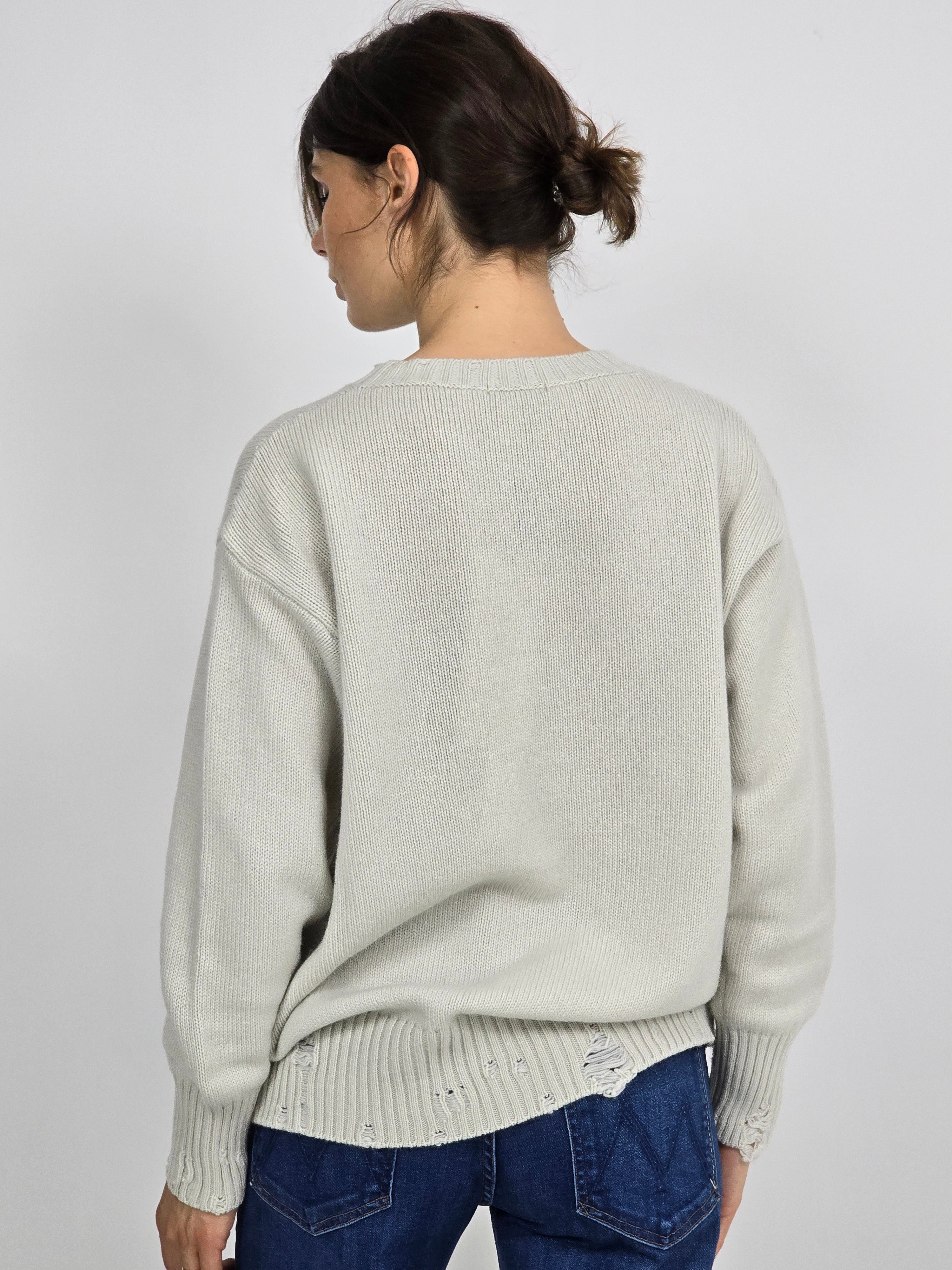 Canessa - Maglia in cashmere "Leda" bianco latte