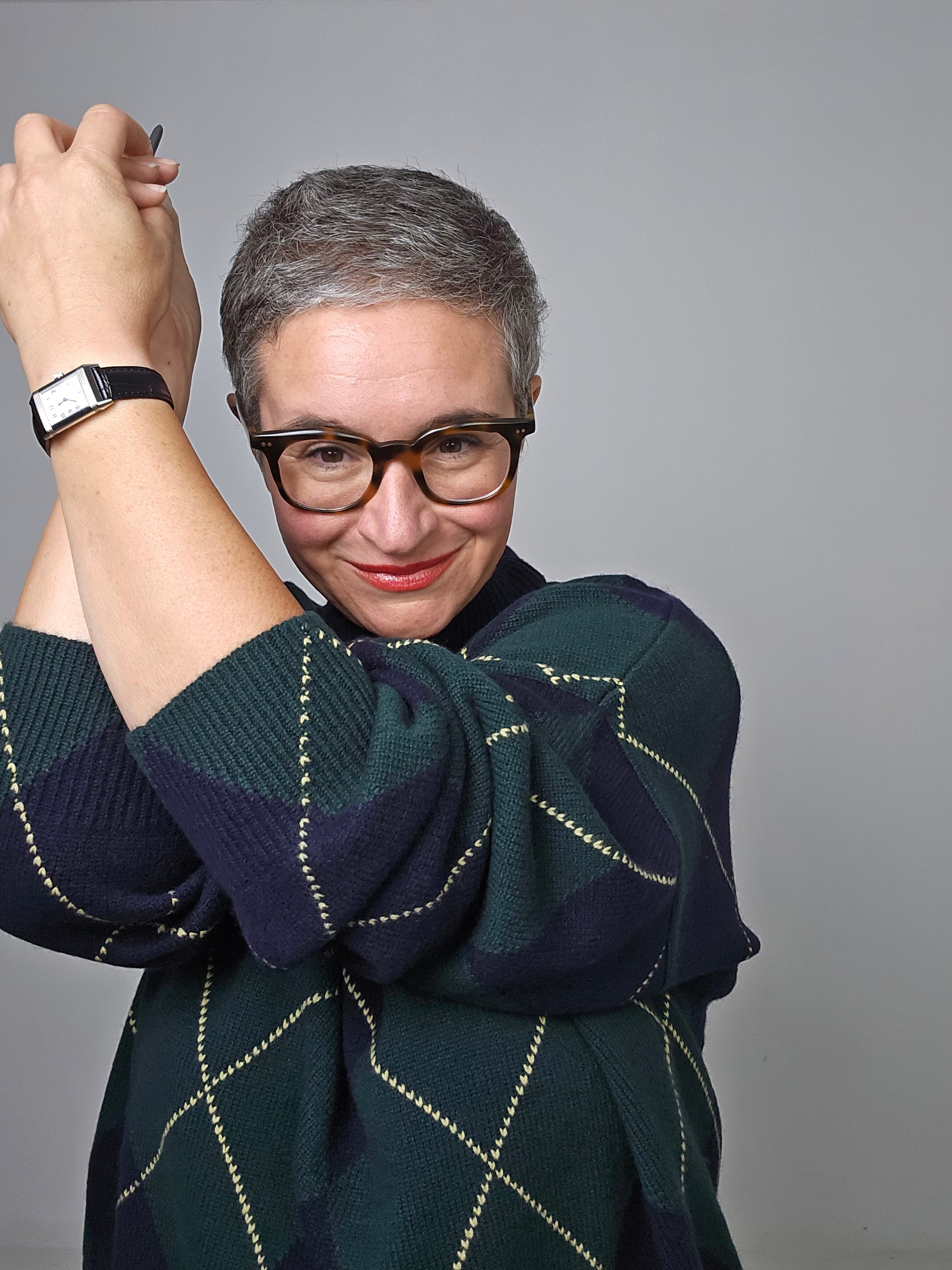 Be You - Maglia girocollo a rombi cashmere
