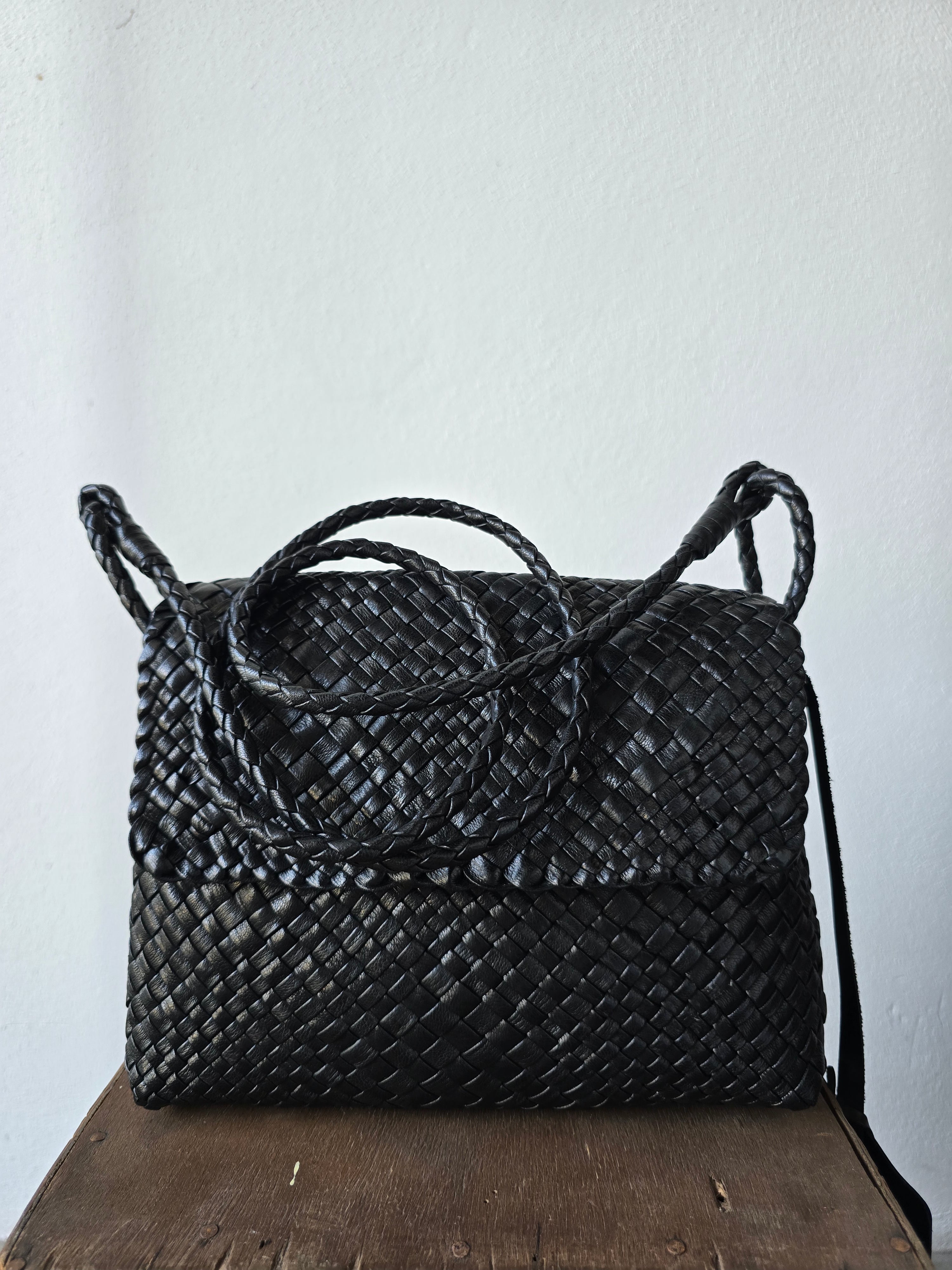 Ibeliv - Borsa intrecciata "Paris" nera