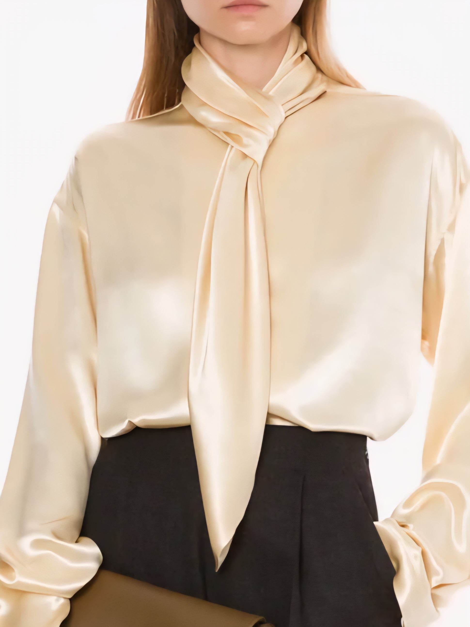 Alberta Ferretti - Camicia raso avorio