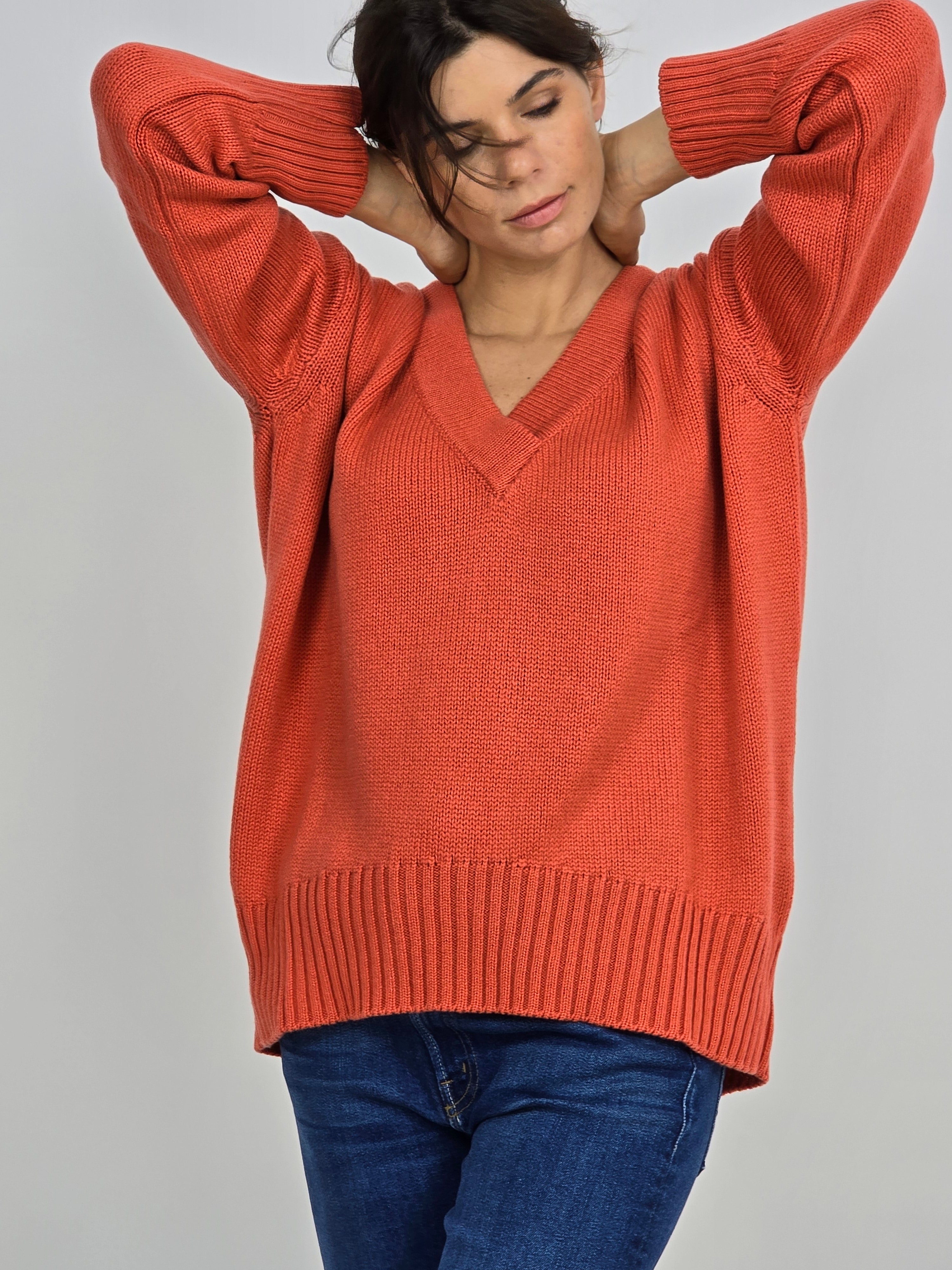 Canessa - Maglia cashmere mattone "Patricia"