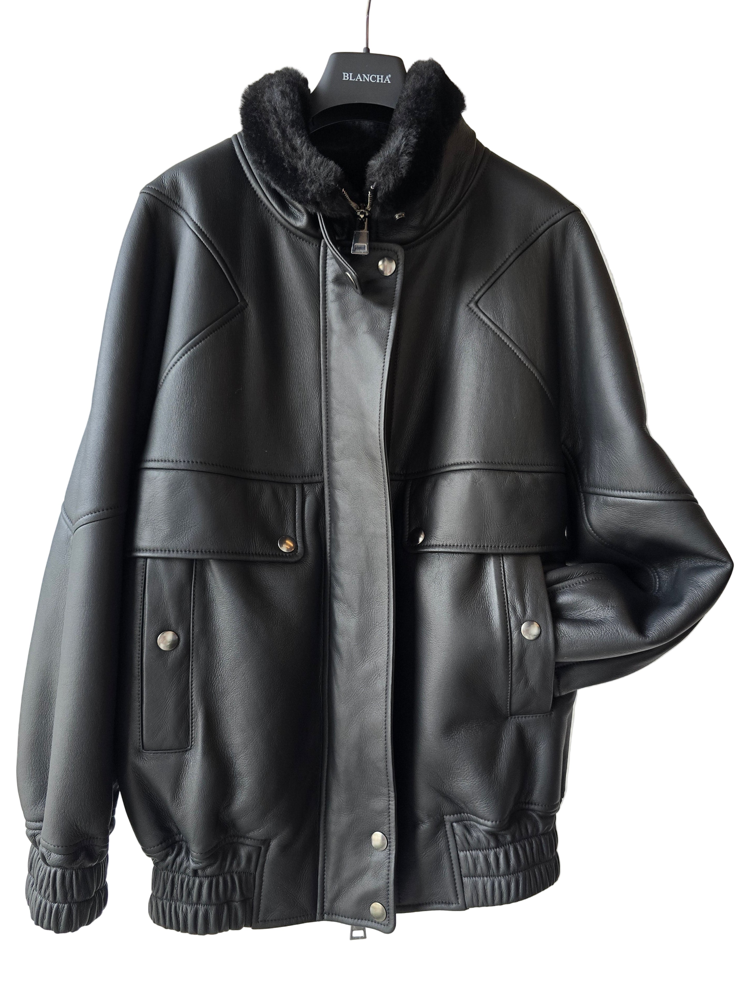 Blancha - Bomber nero merino