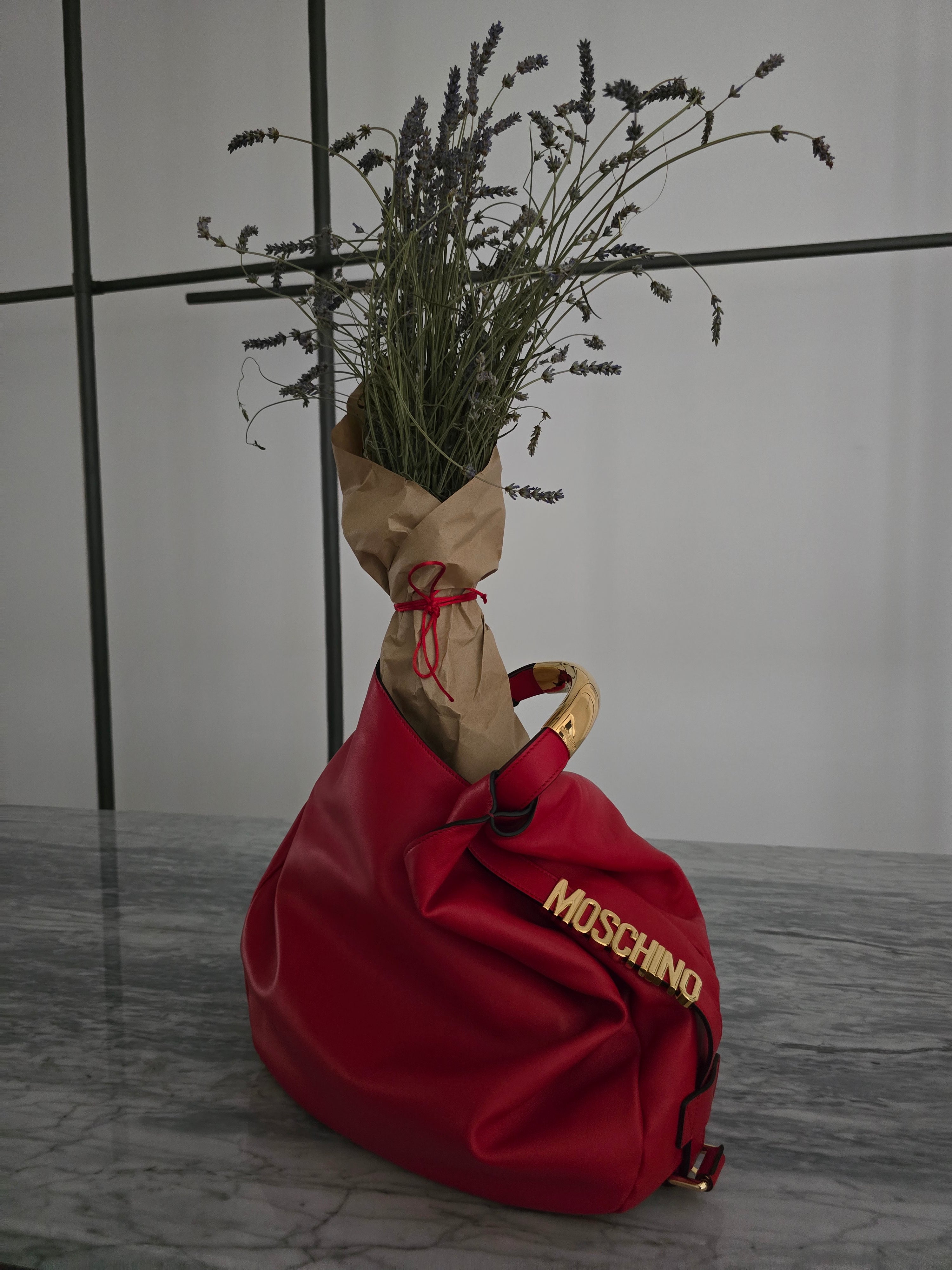 Moschino - Borsa nappa rossa