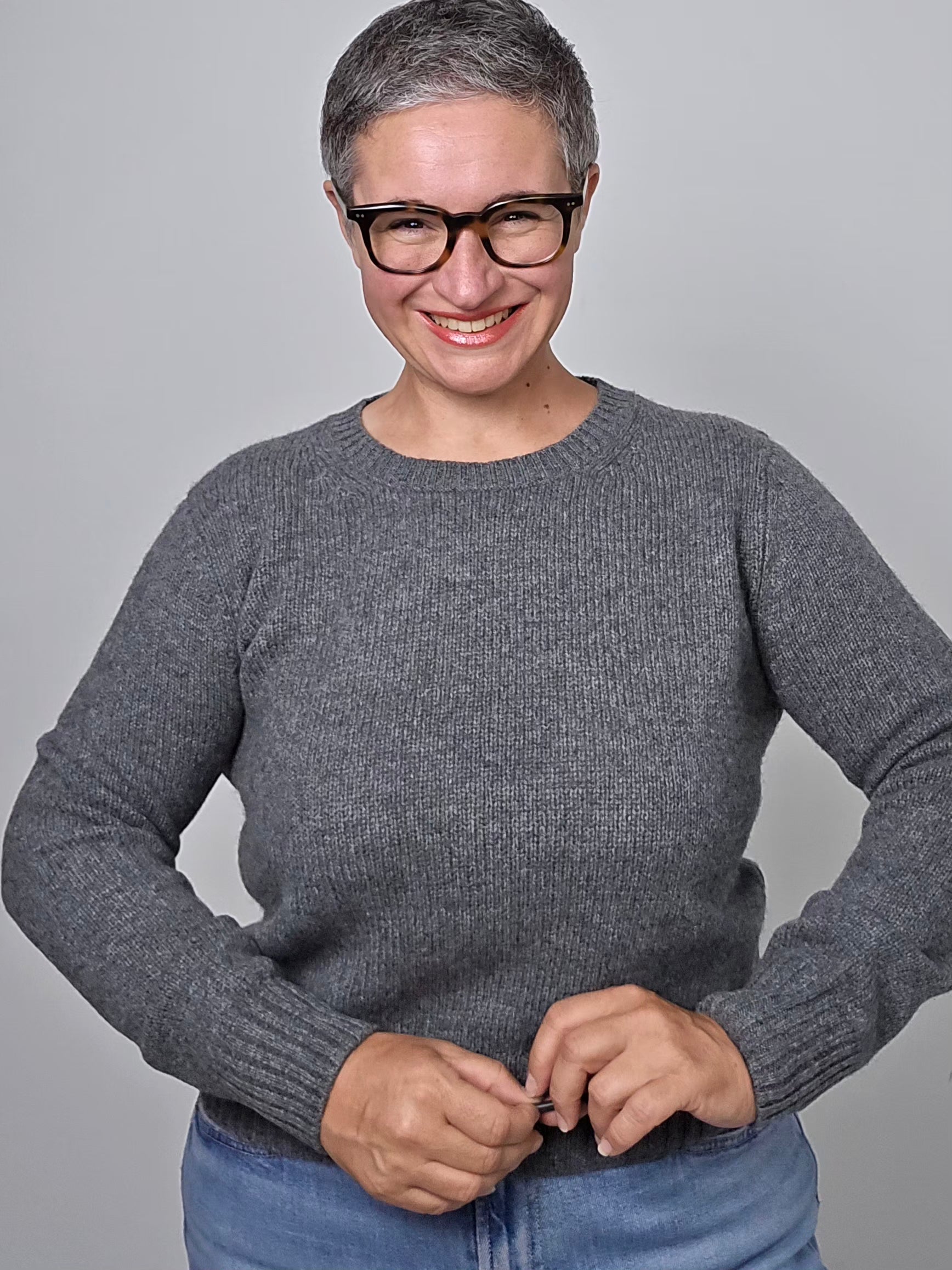 Be You - Maglia girocollo cashmere dark grey
