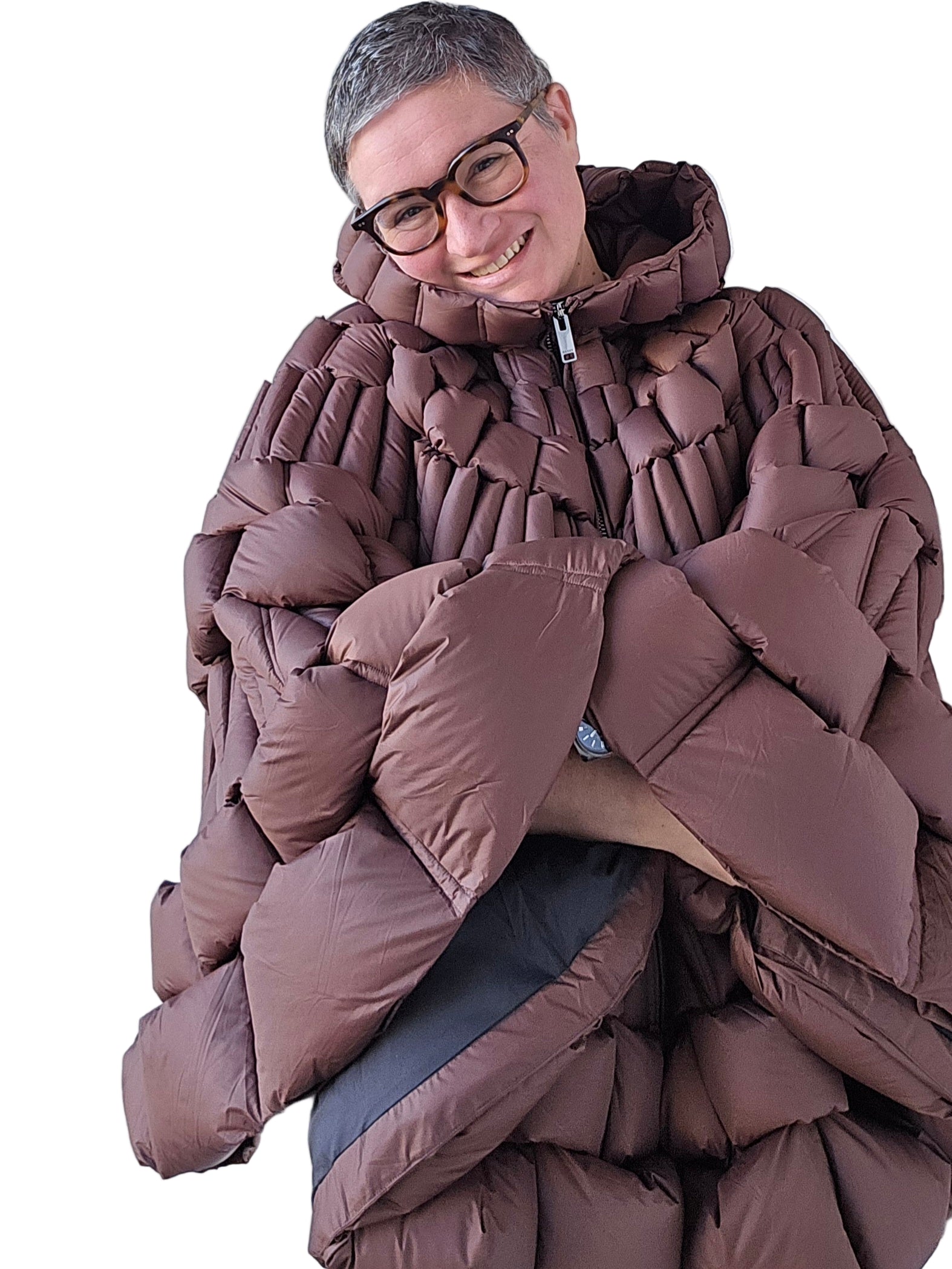 Raxxy - Mantella in piumino color cioccolato