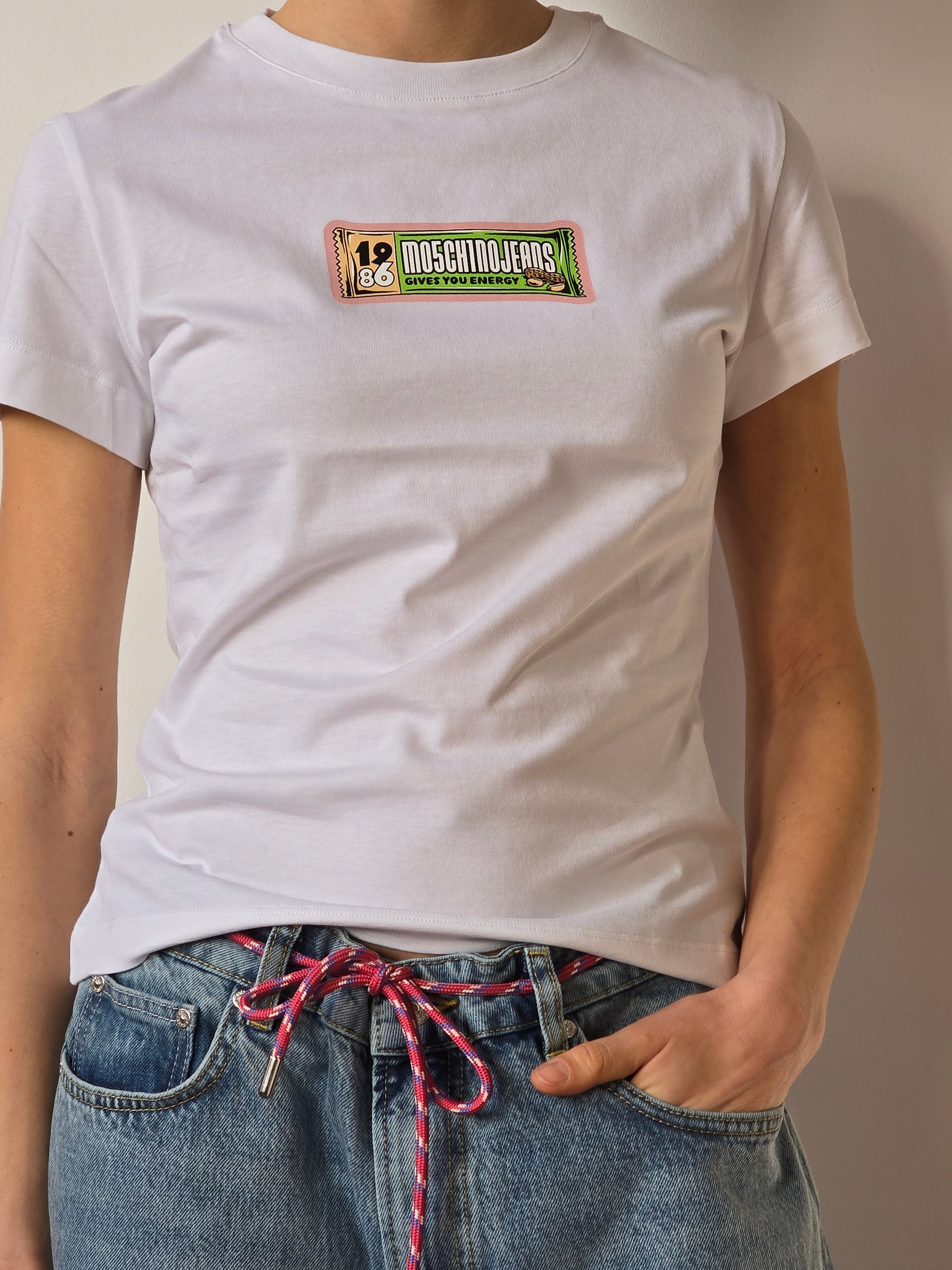 Moschino Jeans - T-shirt fantasia bianca