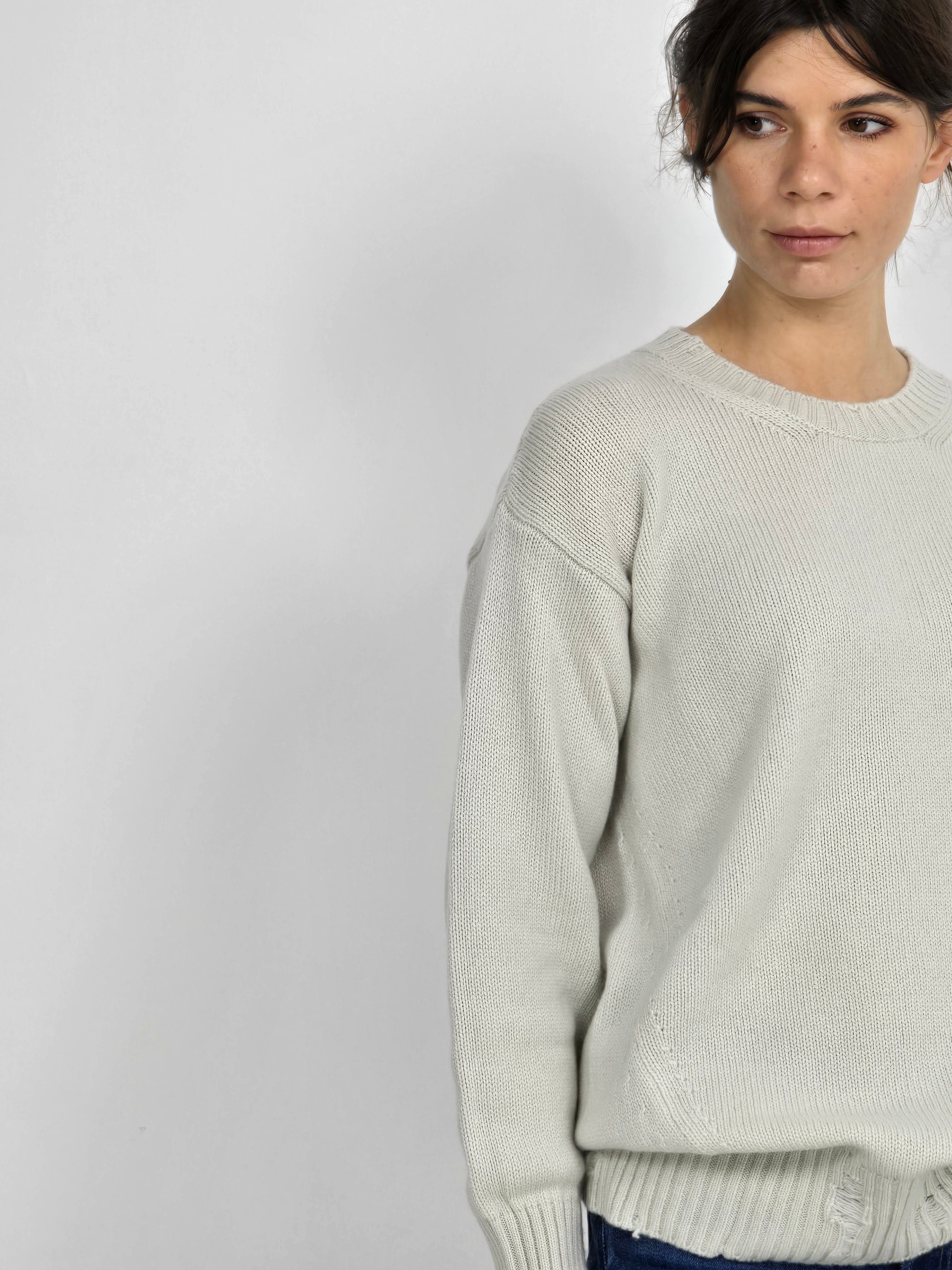 Canessa - Maglia in cashmere "Leda" bianco latte