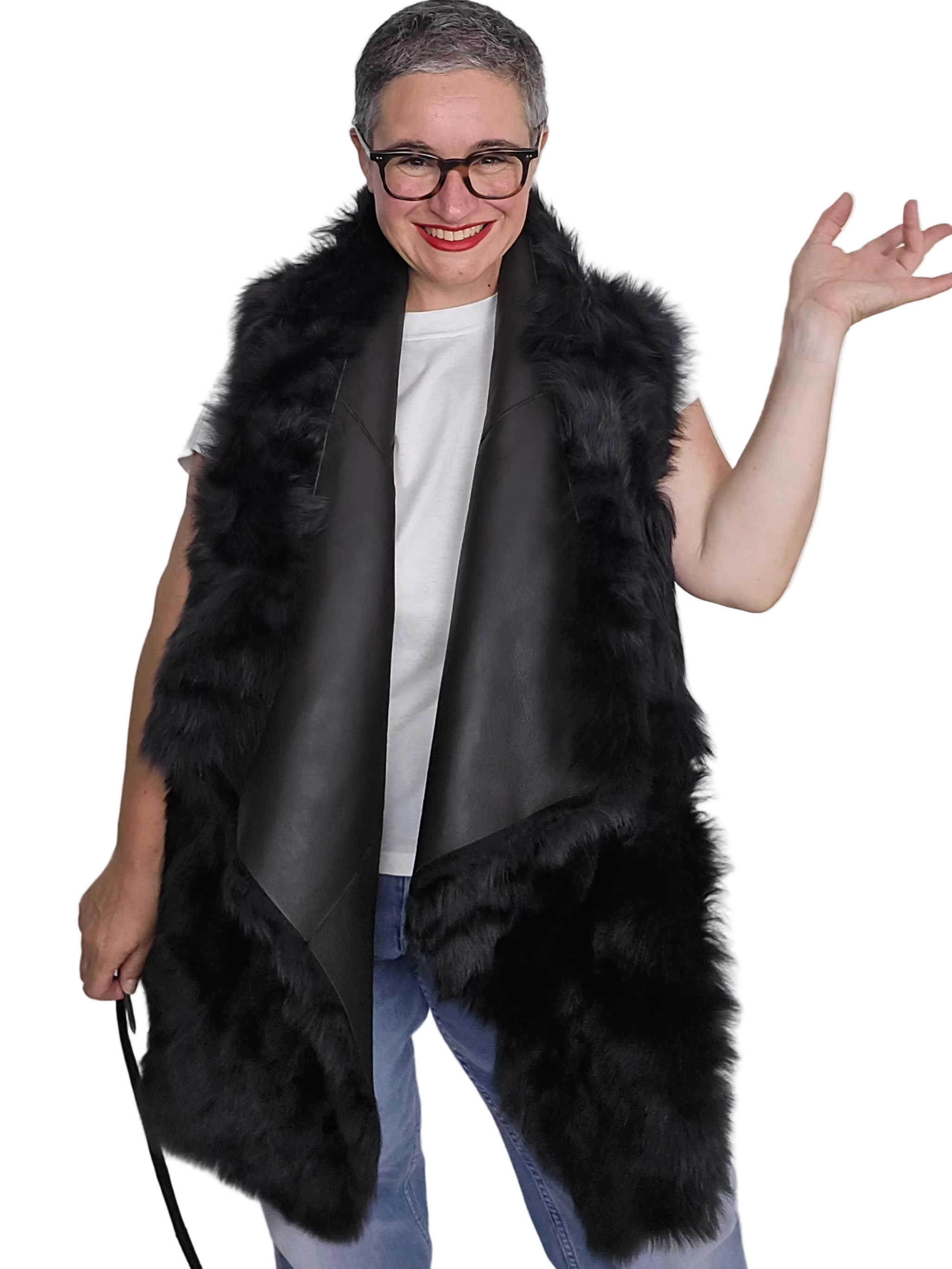 Blancha - Gilet merino toscana shearling cioccolato