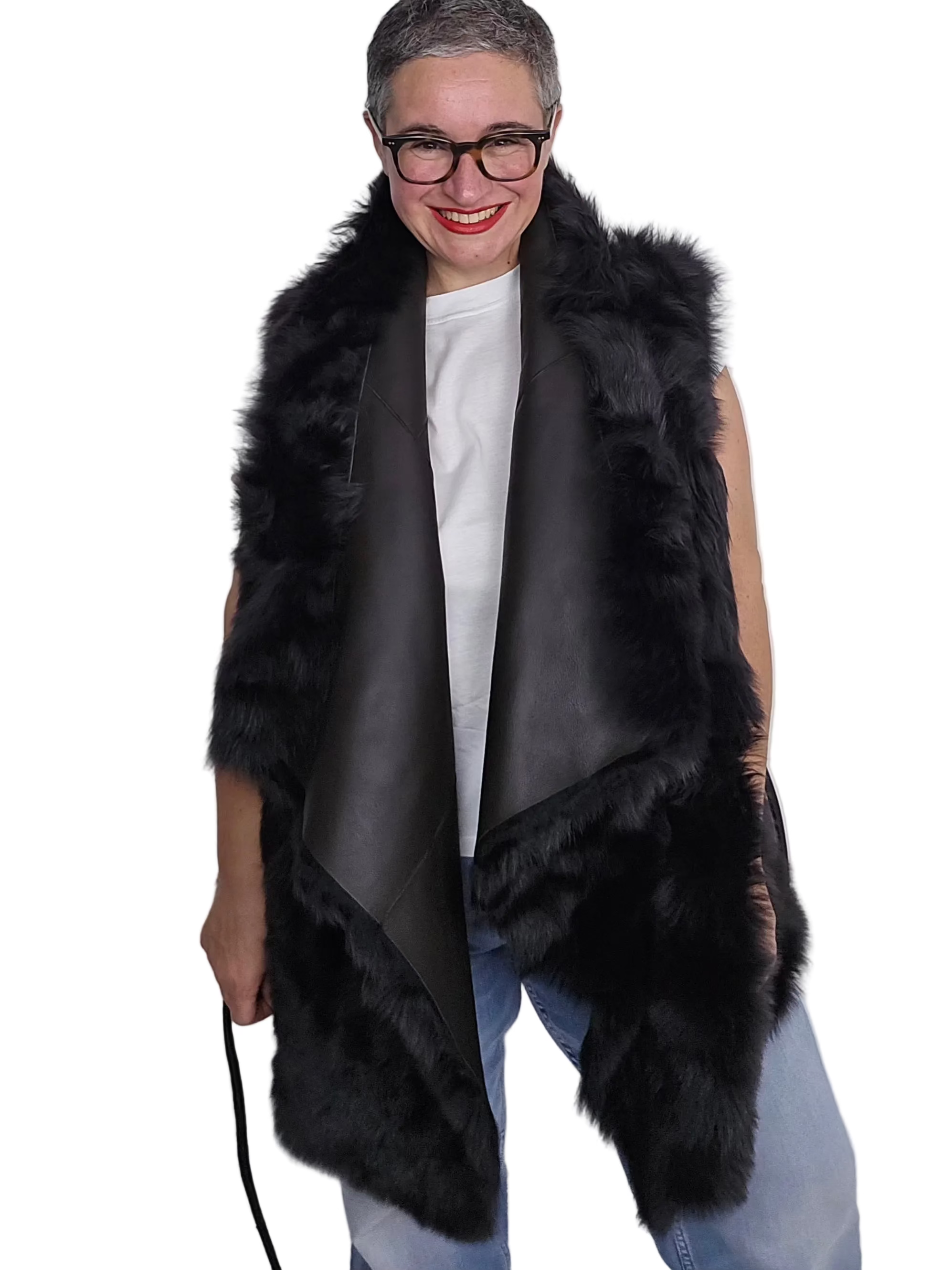 Blancha - Gilet merino toscana shearling cioccolato