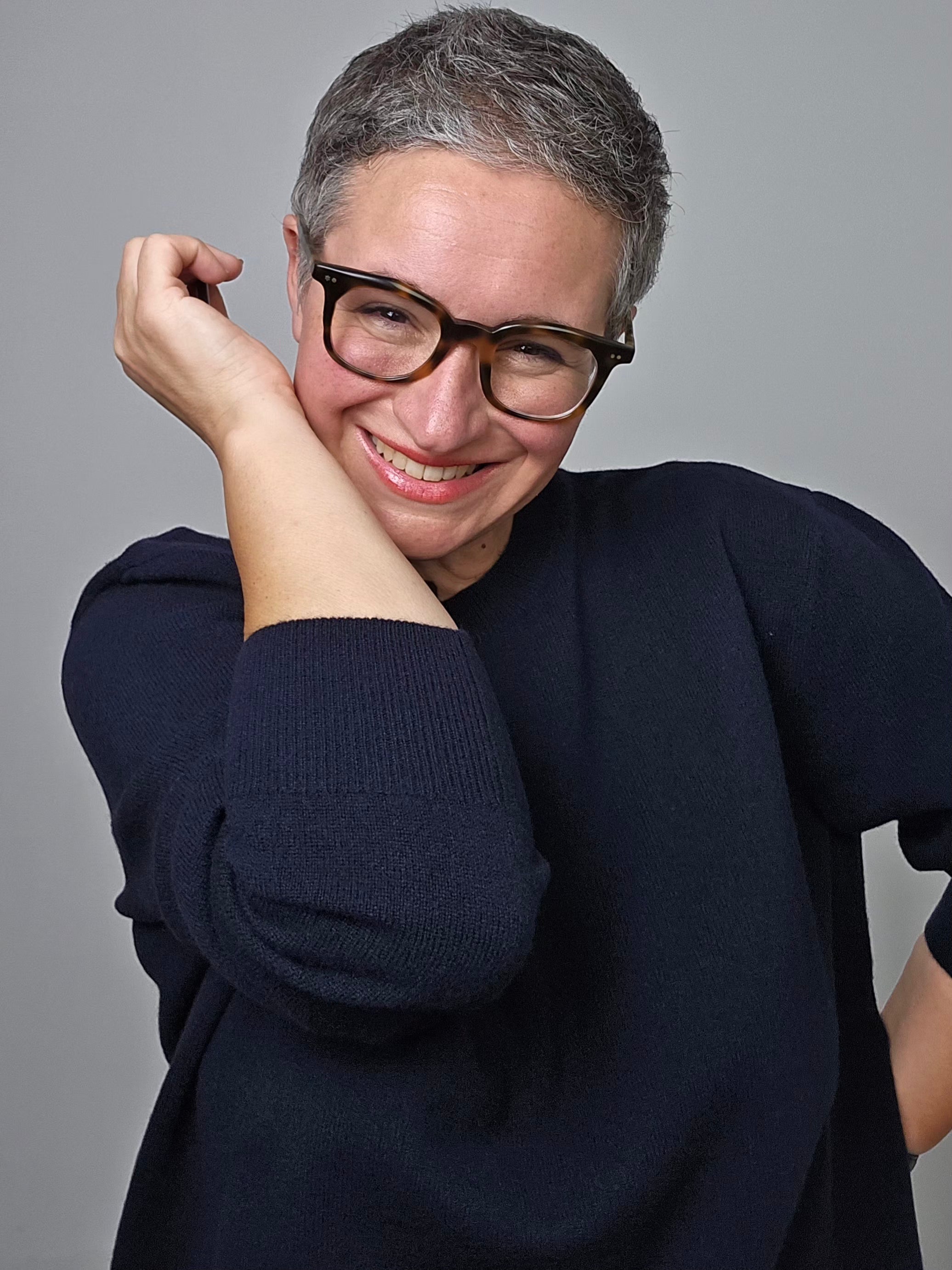 Be You - Maglia girocollo in cashmere navy