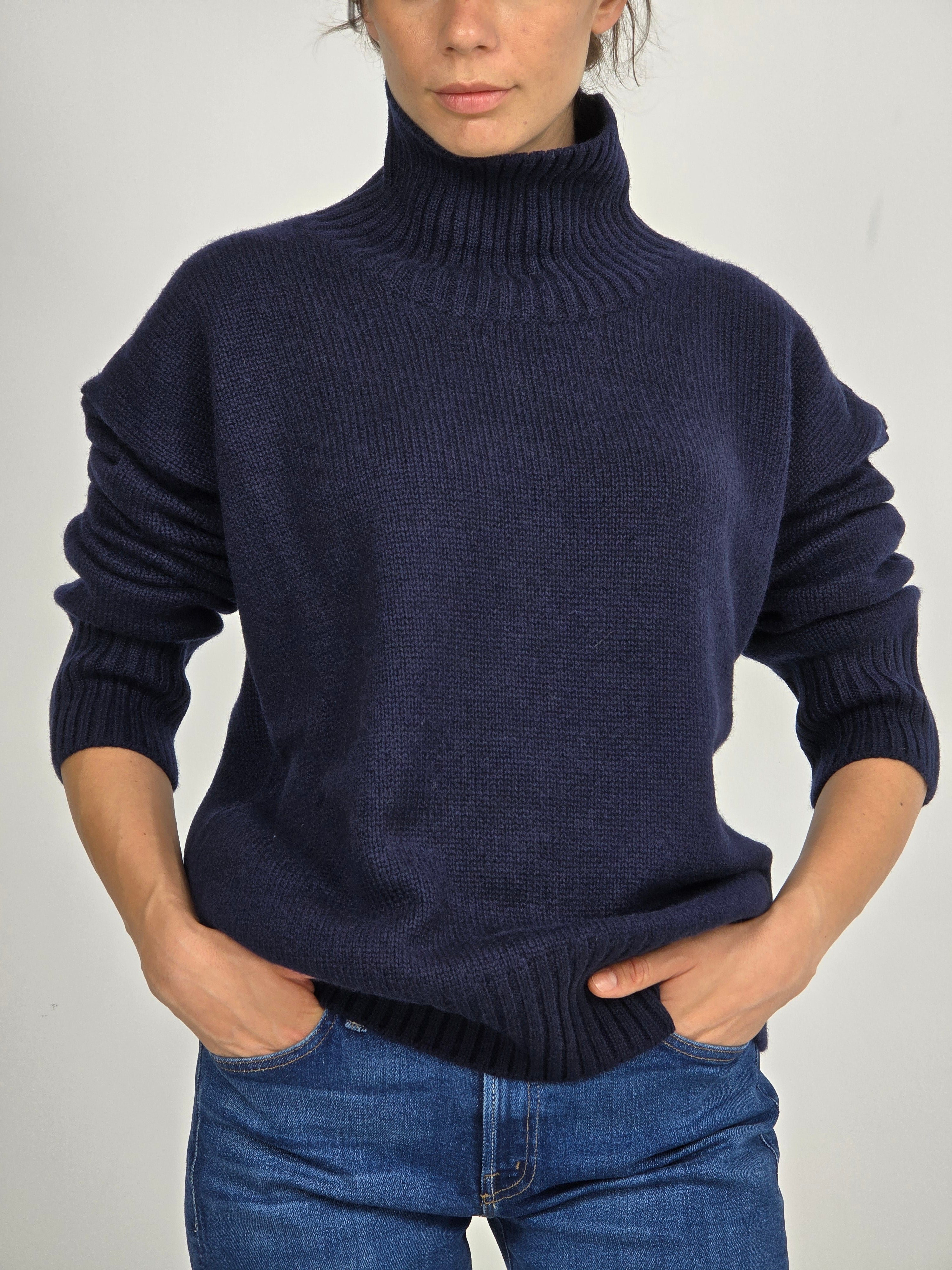 Canessa - Maglia cashmere blu "Connie"