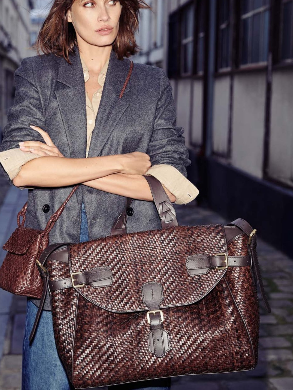 Ibeliv - Borsa in pelle "Alpha Medium" choco