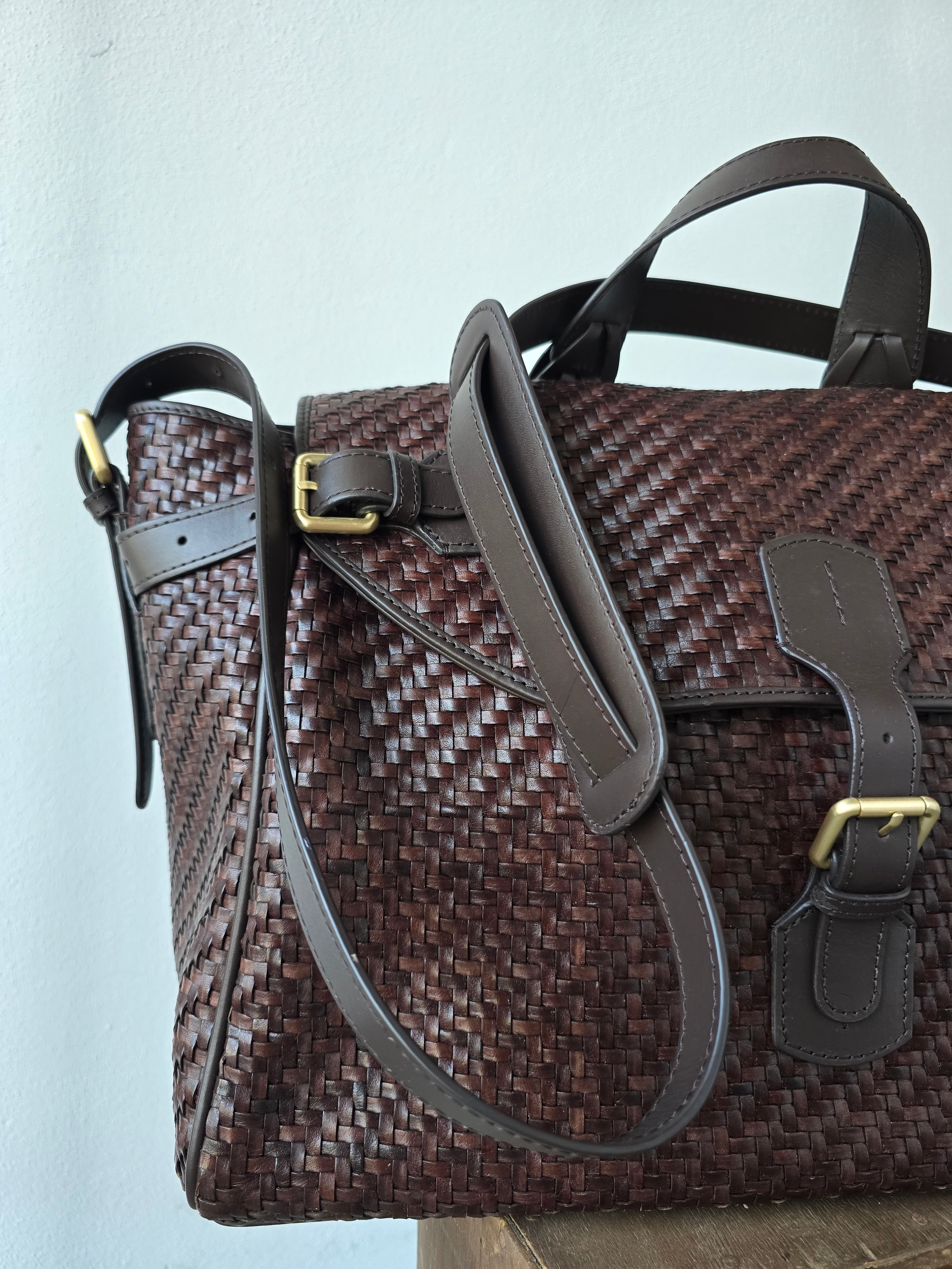 Ibeliv - Borsa in pelle "Alpha Medium" choco