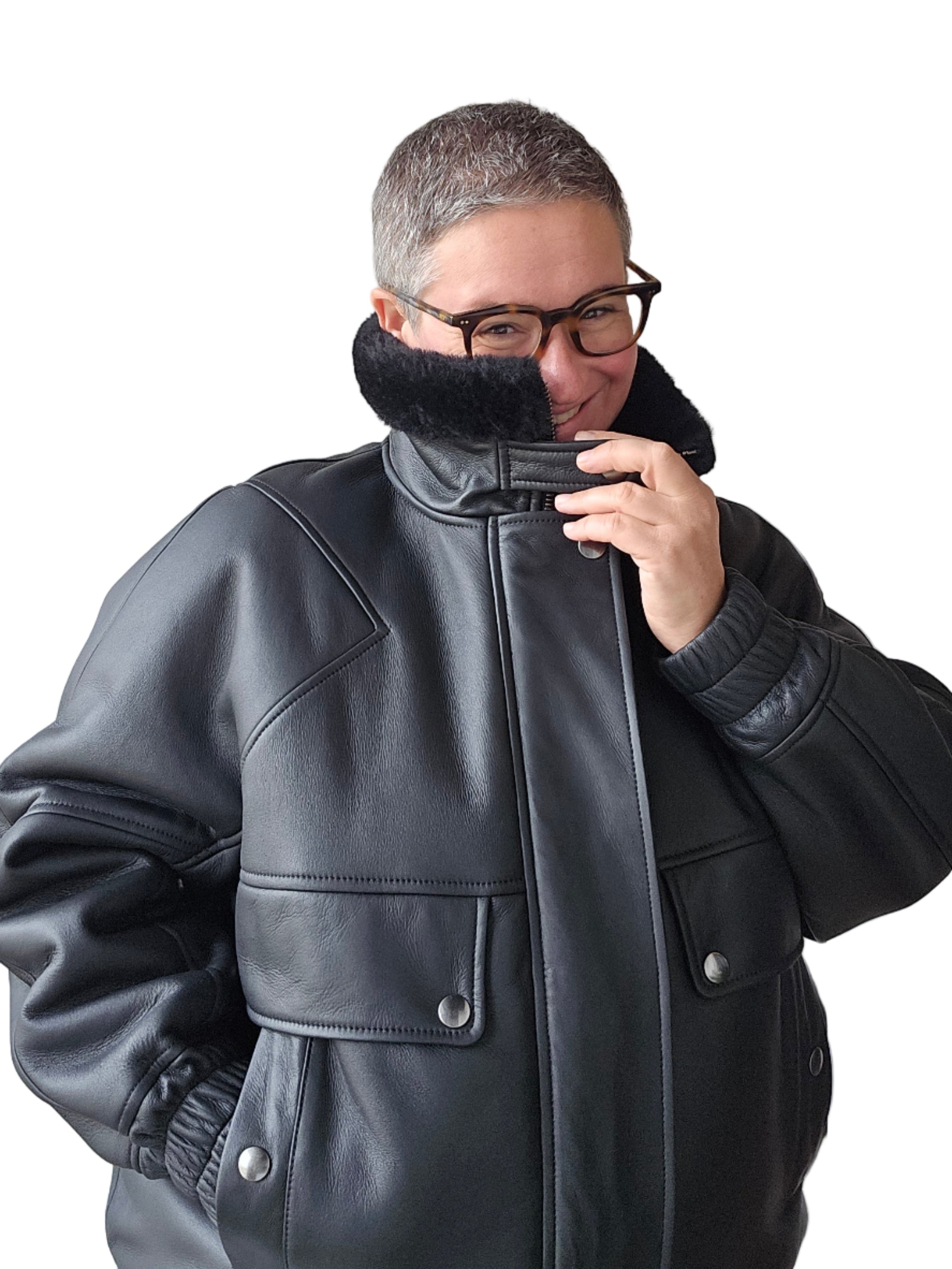 Blancha - Bomber nero merino