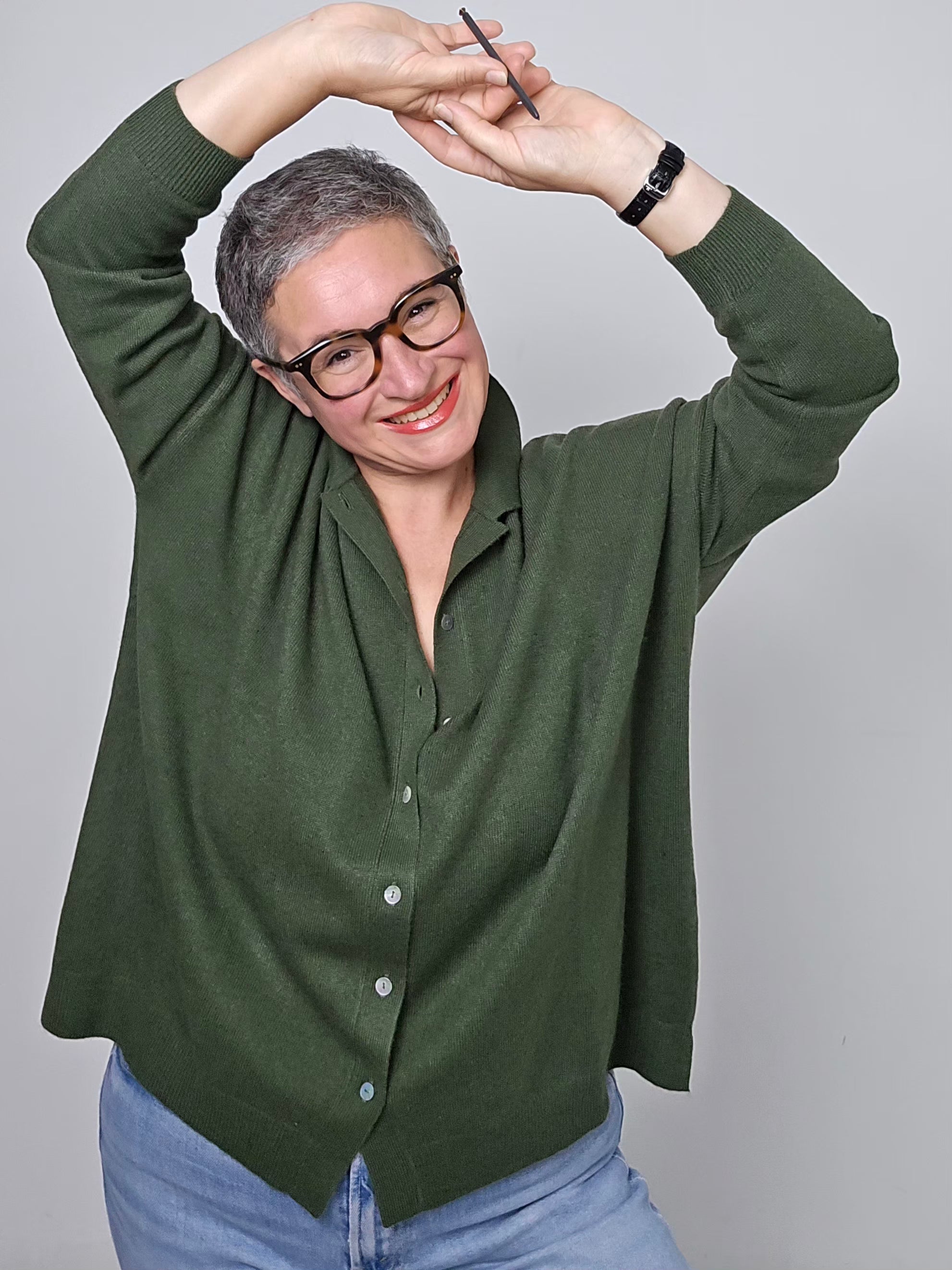 Be You - Cardigan cashmere loden green