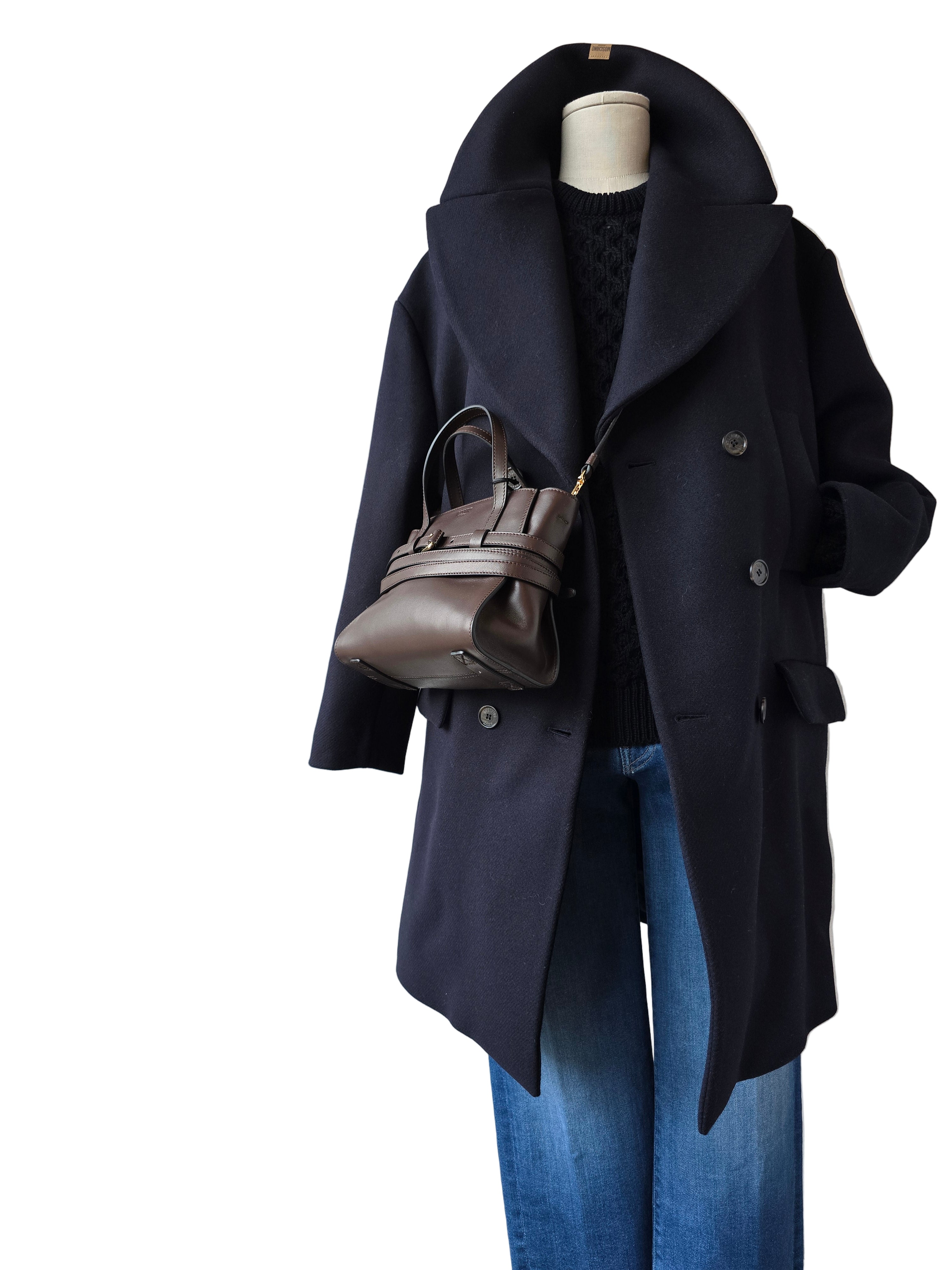 Moschino Jeans - Cappotto in panno blu