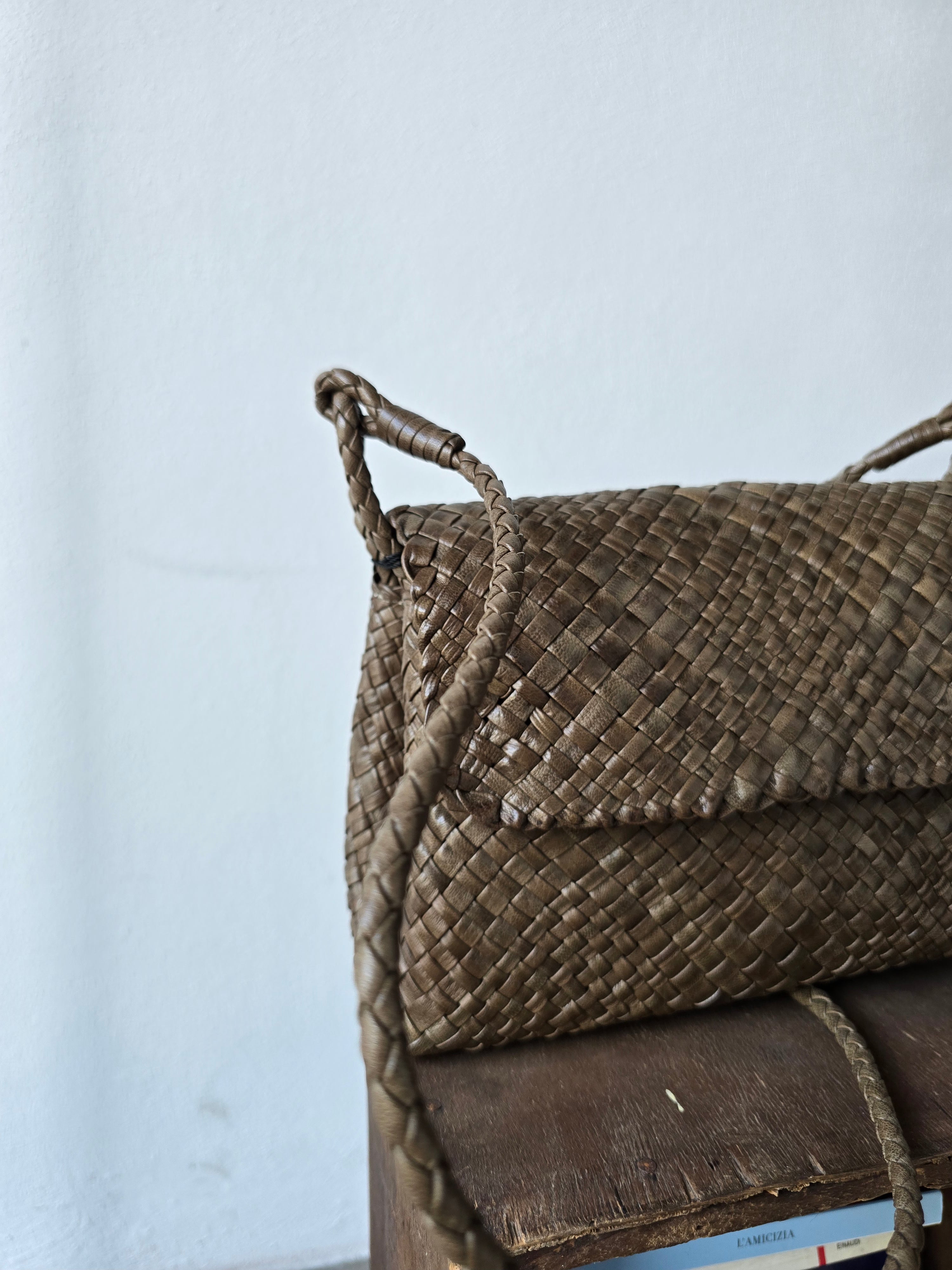 Ibeliv - Borsa intrecciata " Paris" kaki