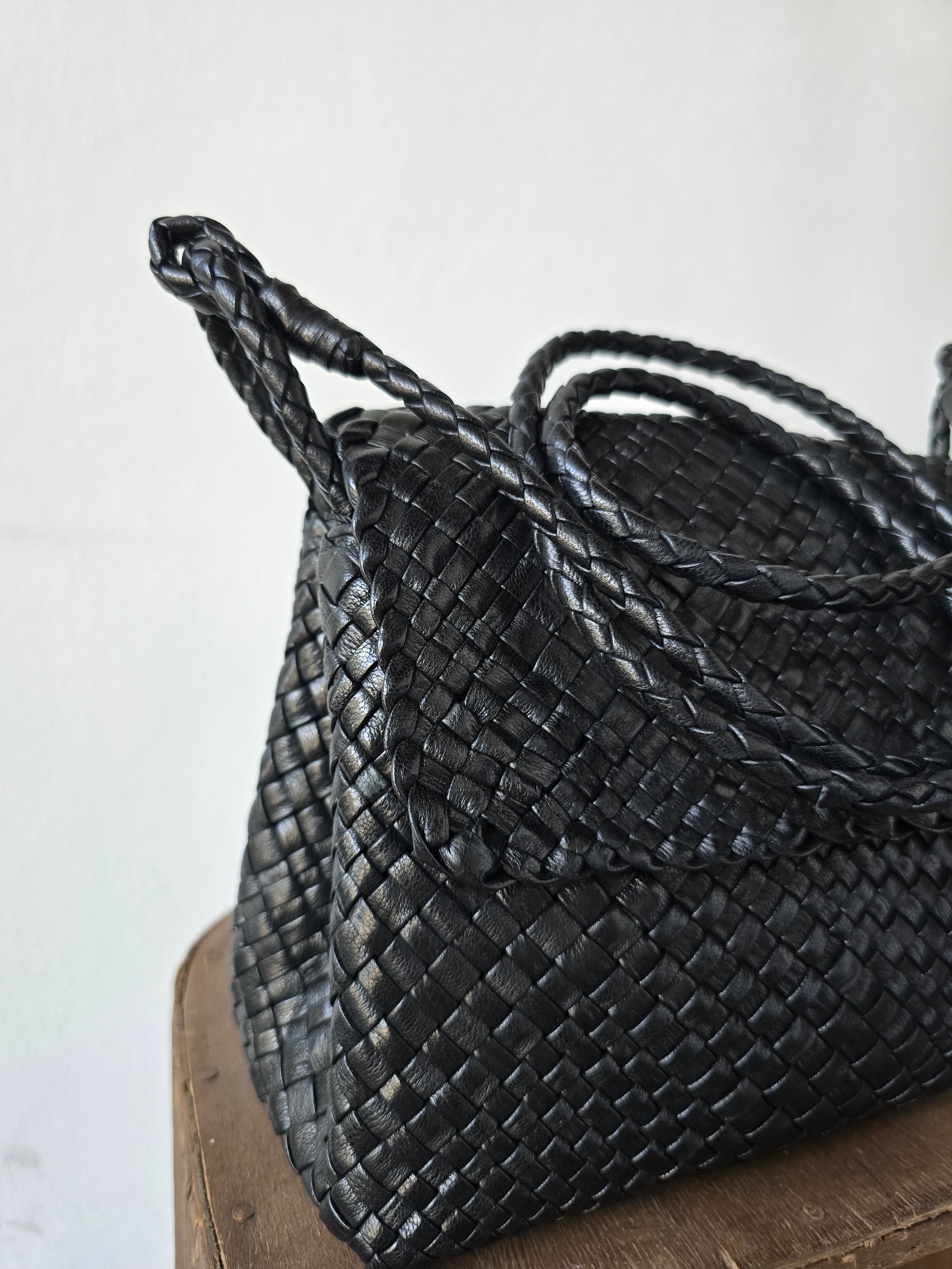 Ibeliv - Borsa intrecciata "Paris" nera
