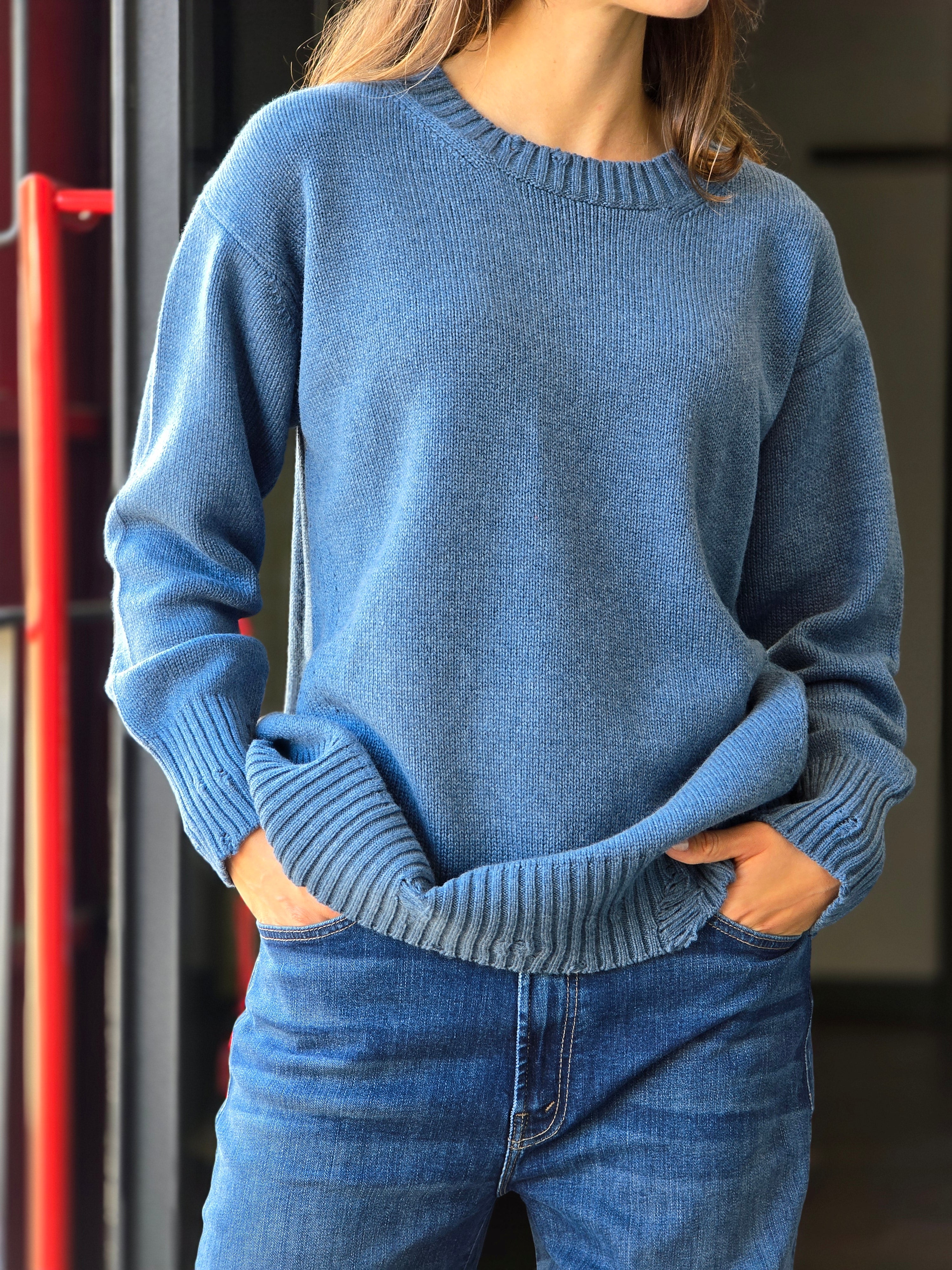 Canessa - Maglia in cashmere "Leda" color denim