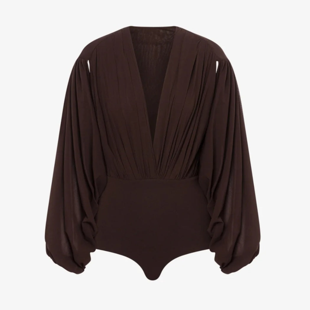 Philosophy di Lorenzo Serafini - Body tulle marrone