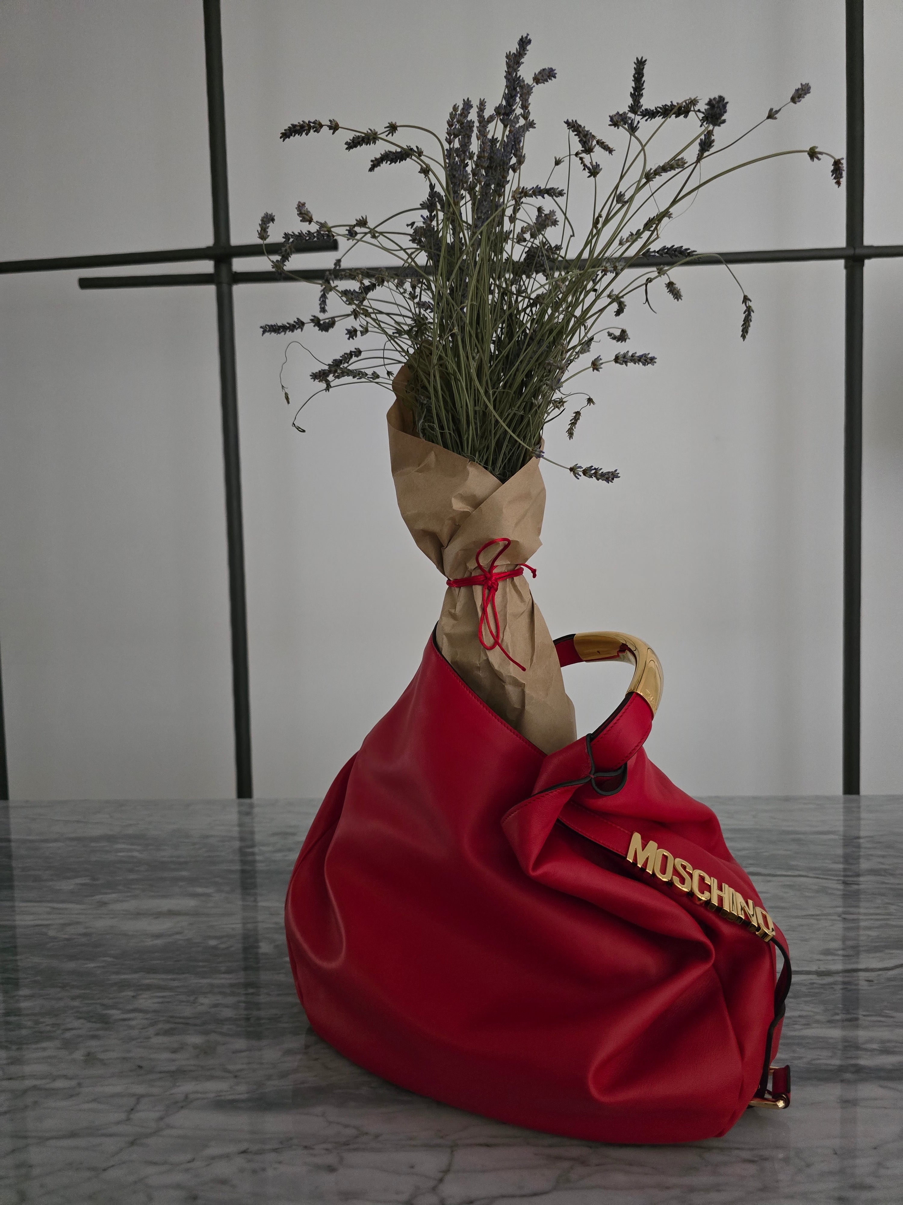 Moschino - Borsa nappa rossa