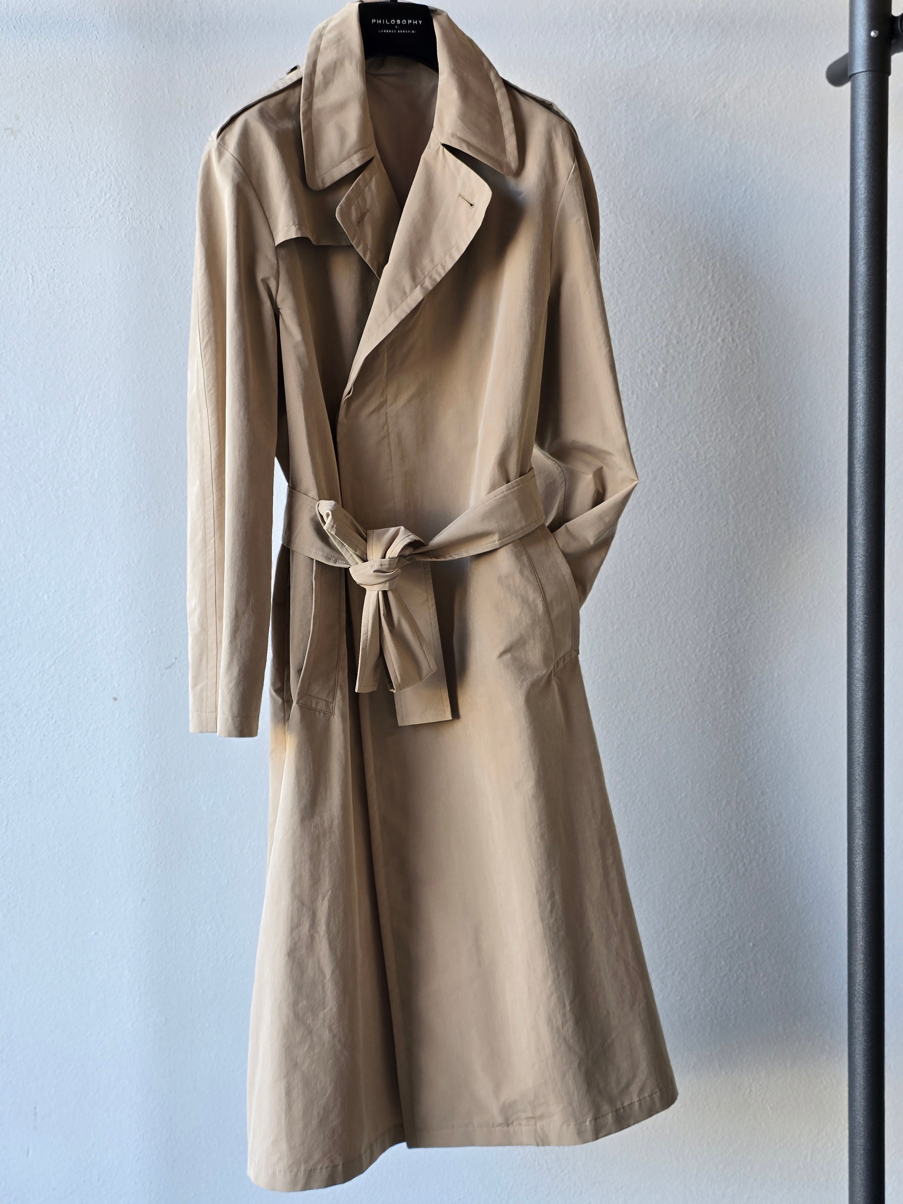 Philosophy di Lorenzo Serafini - Trench cotone tecnico beige