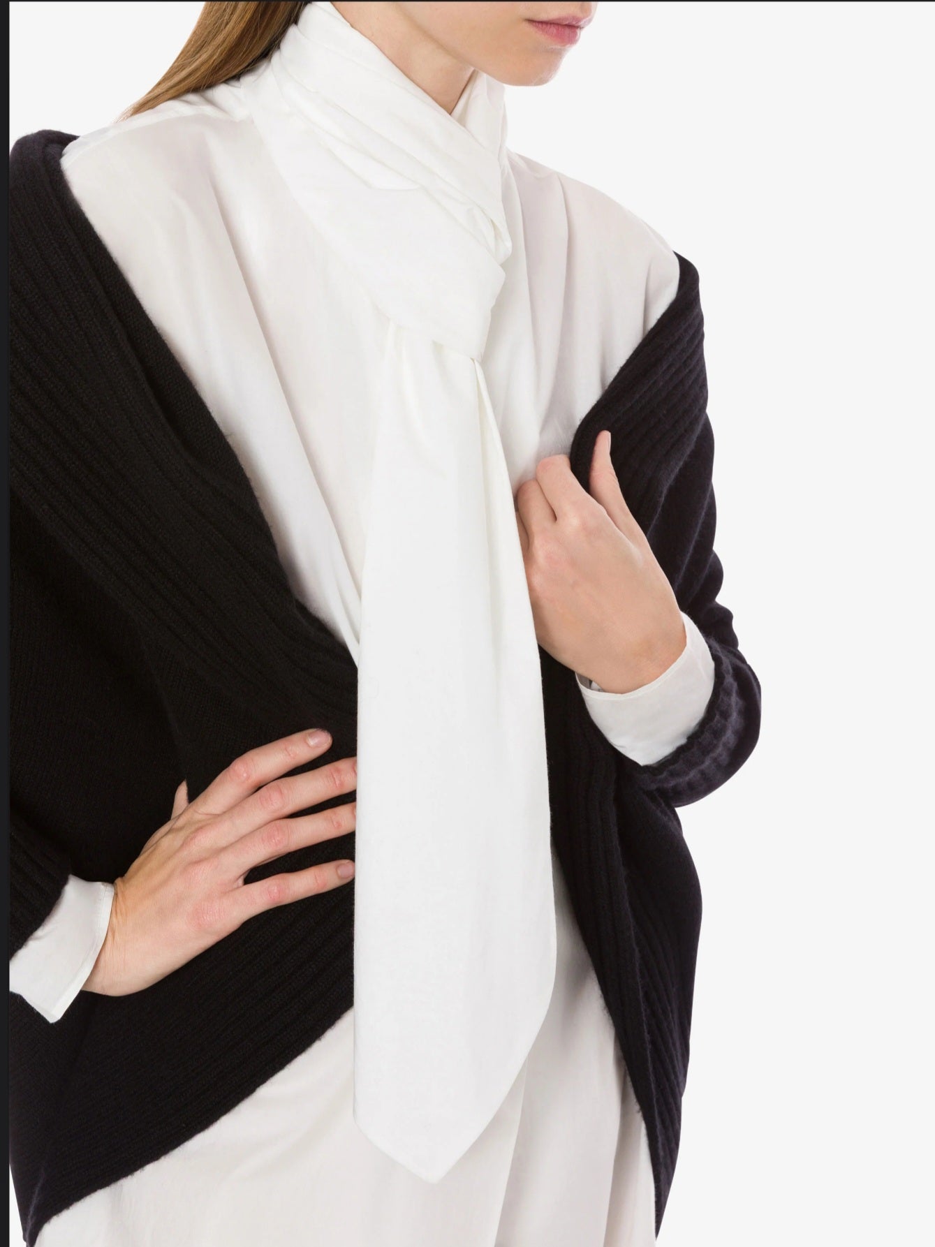 Alberta Ferretti - Camicia in popeline di cotone nodo cravatta