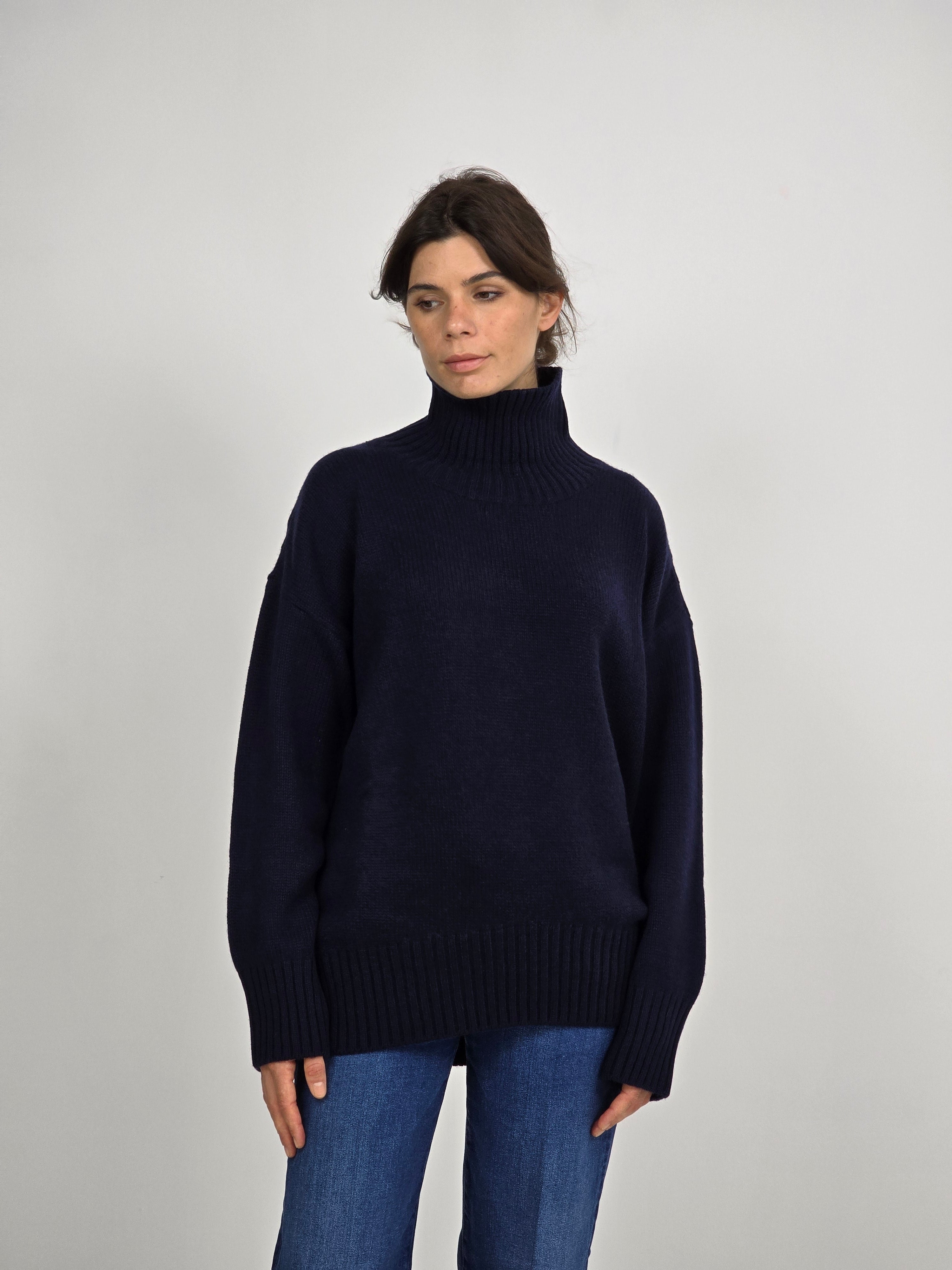 Canessa - Maglia cashmere blu "Connie"