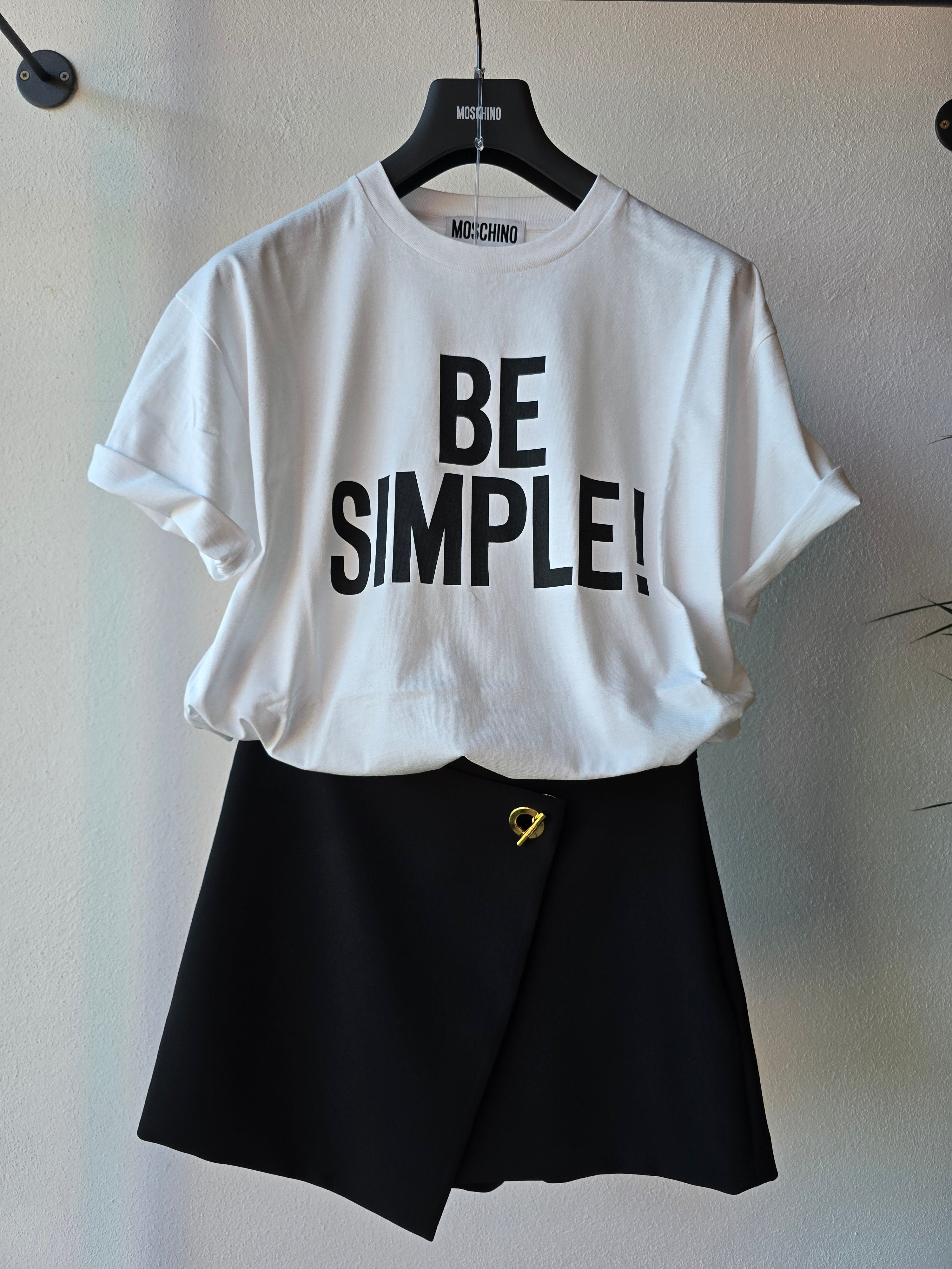 Moschino - T-shirt bianca "Be Simple" bianca