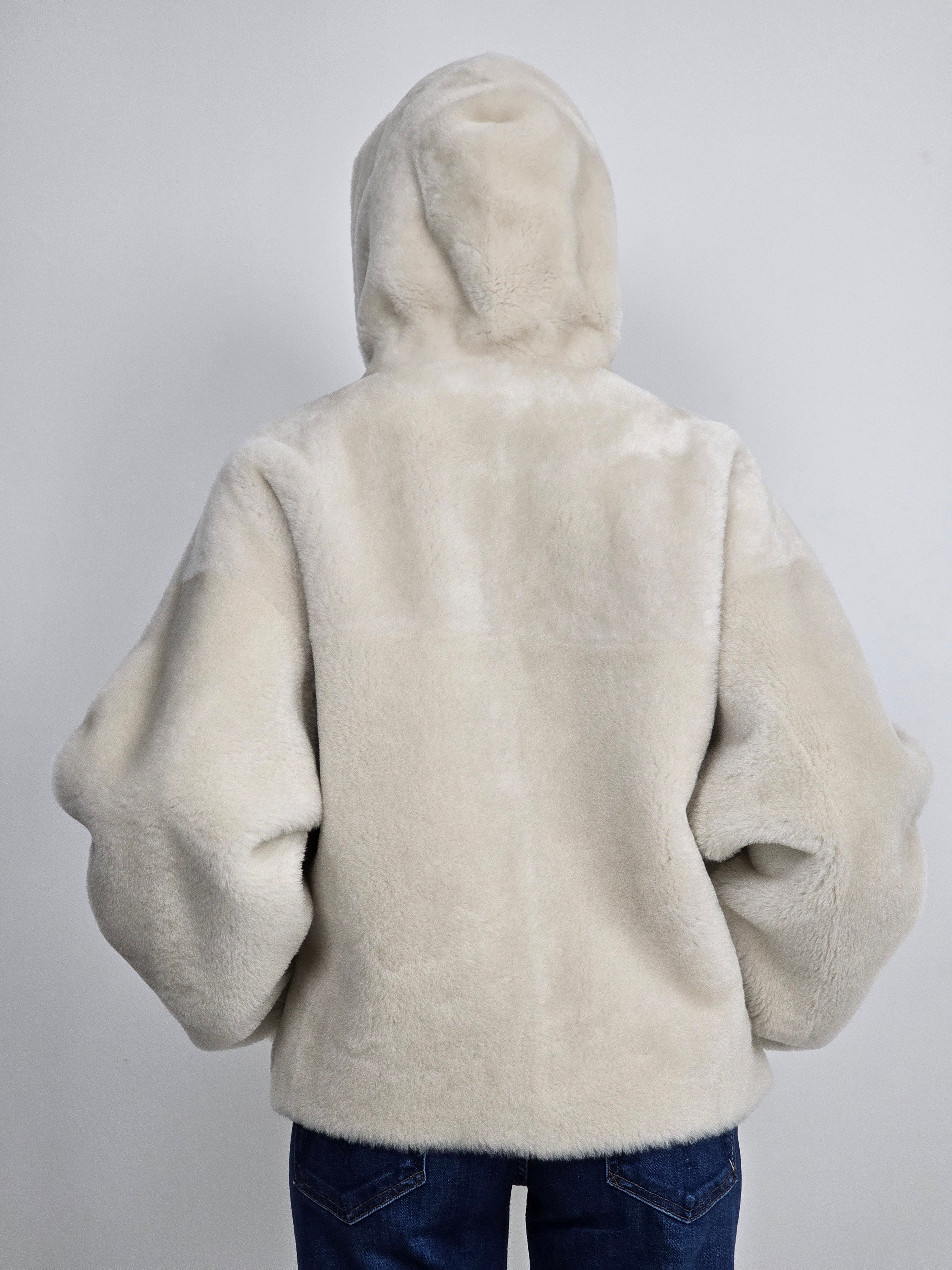 Blancha - Giacca in shearling color latte