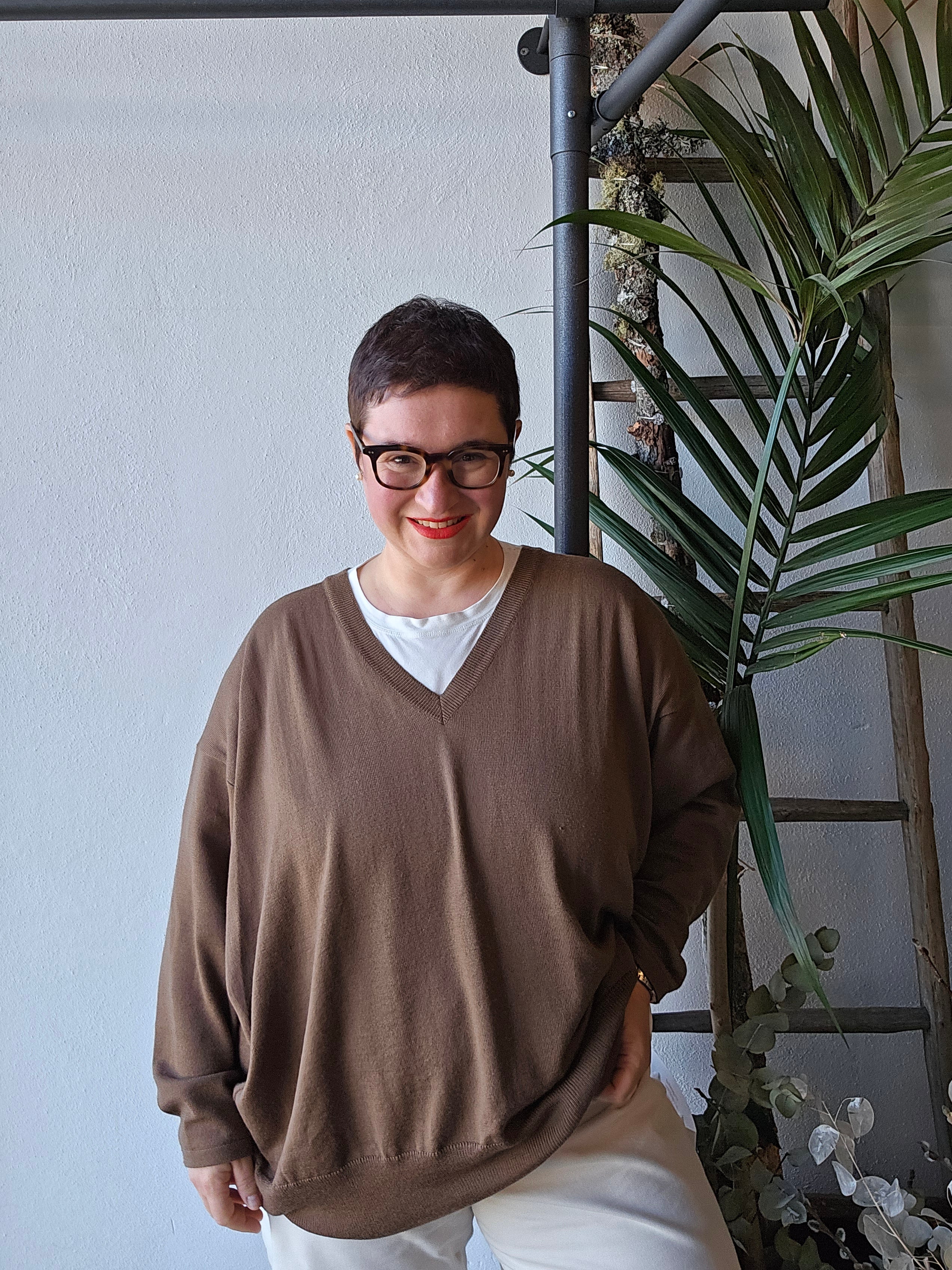 Eleonora Jelmini - Pullover color foglia di tè