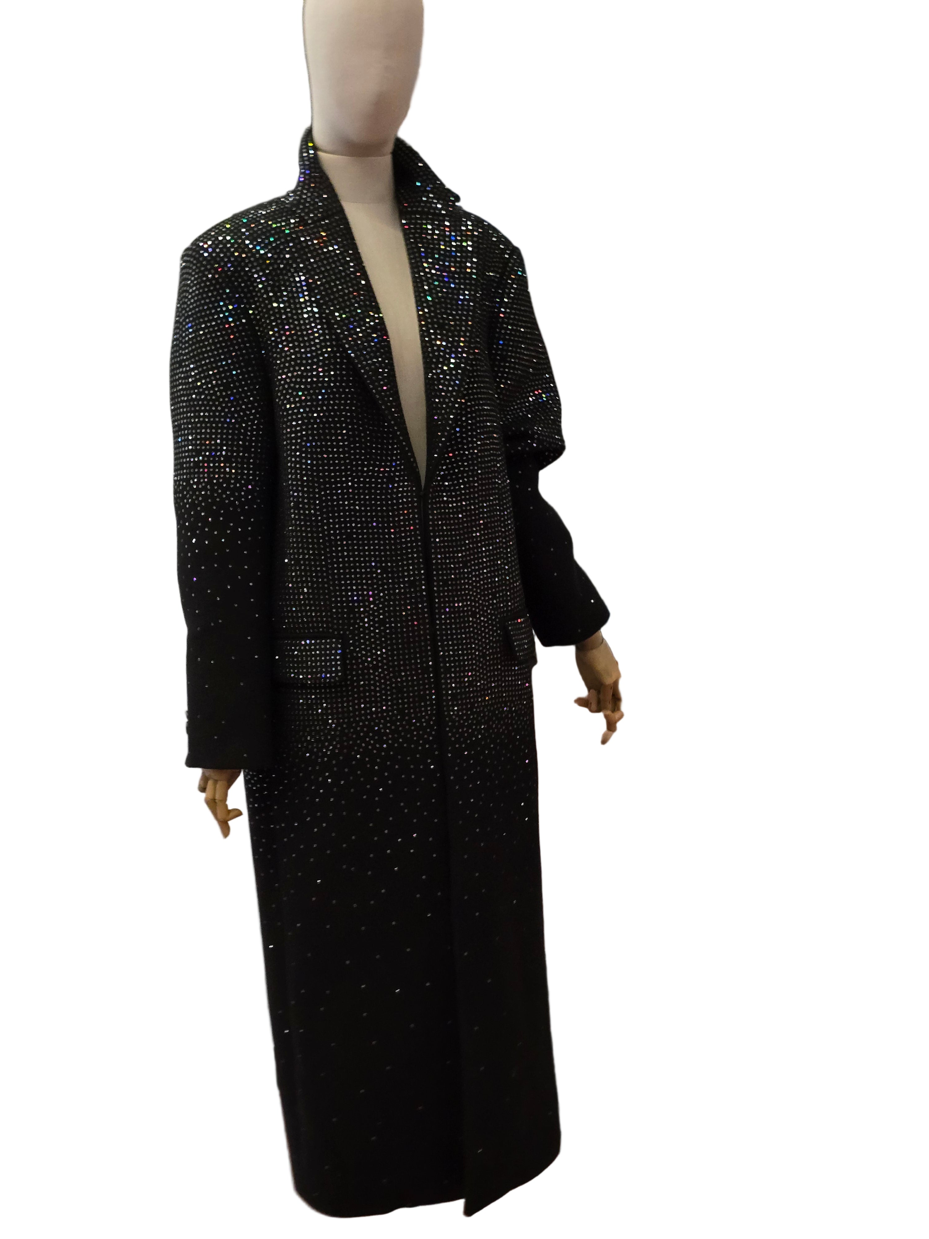 Giuseppe di Morabito - Cappotto lungo nero con cristalli