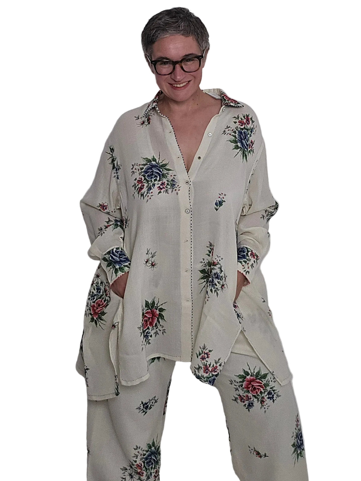 Péro - Camicia ricamata in lana