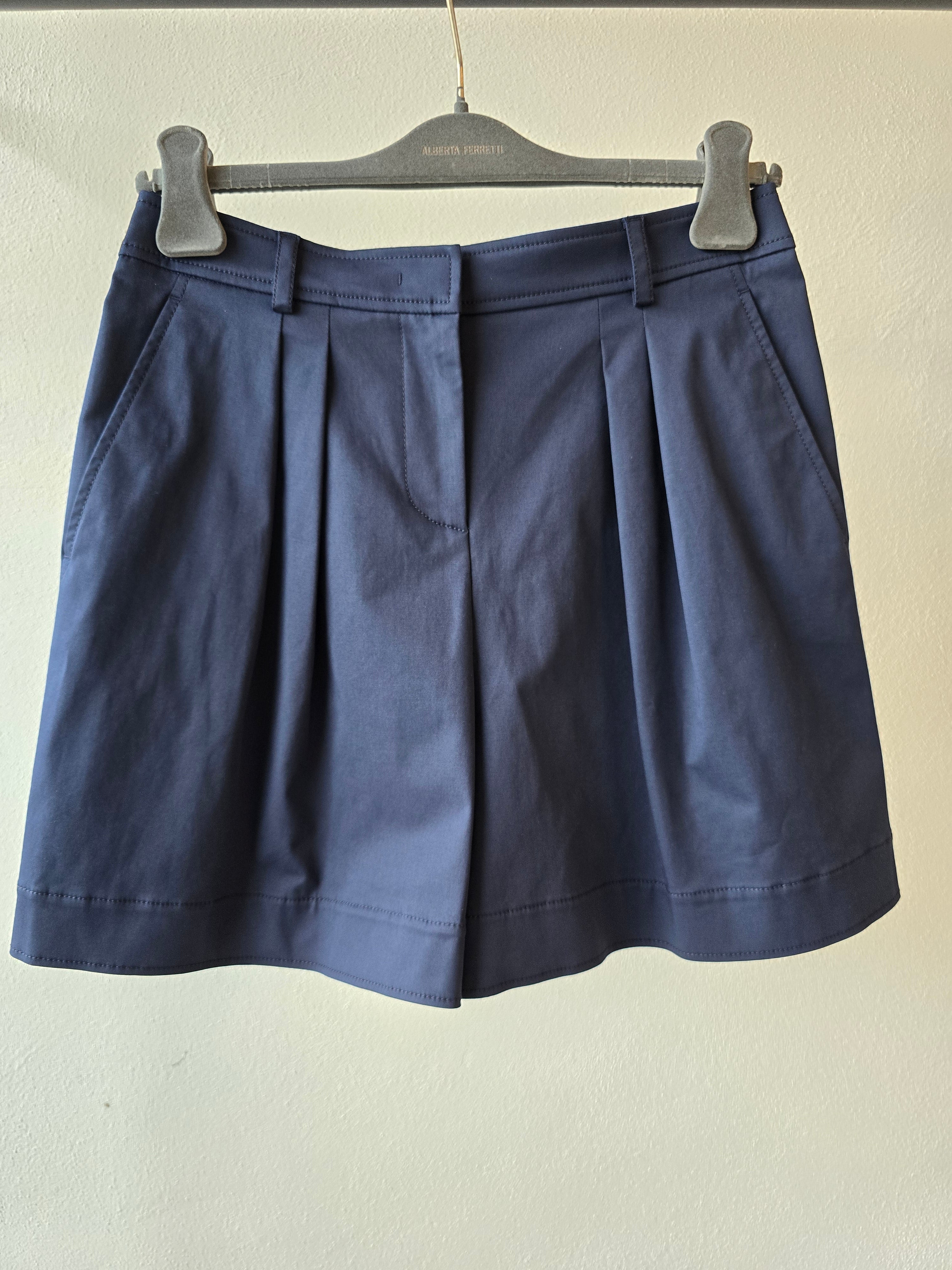 Alberta Ferretti - Short in popeline stretch, blu